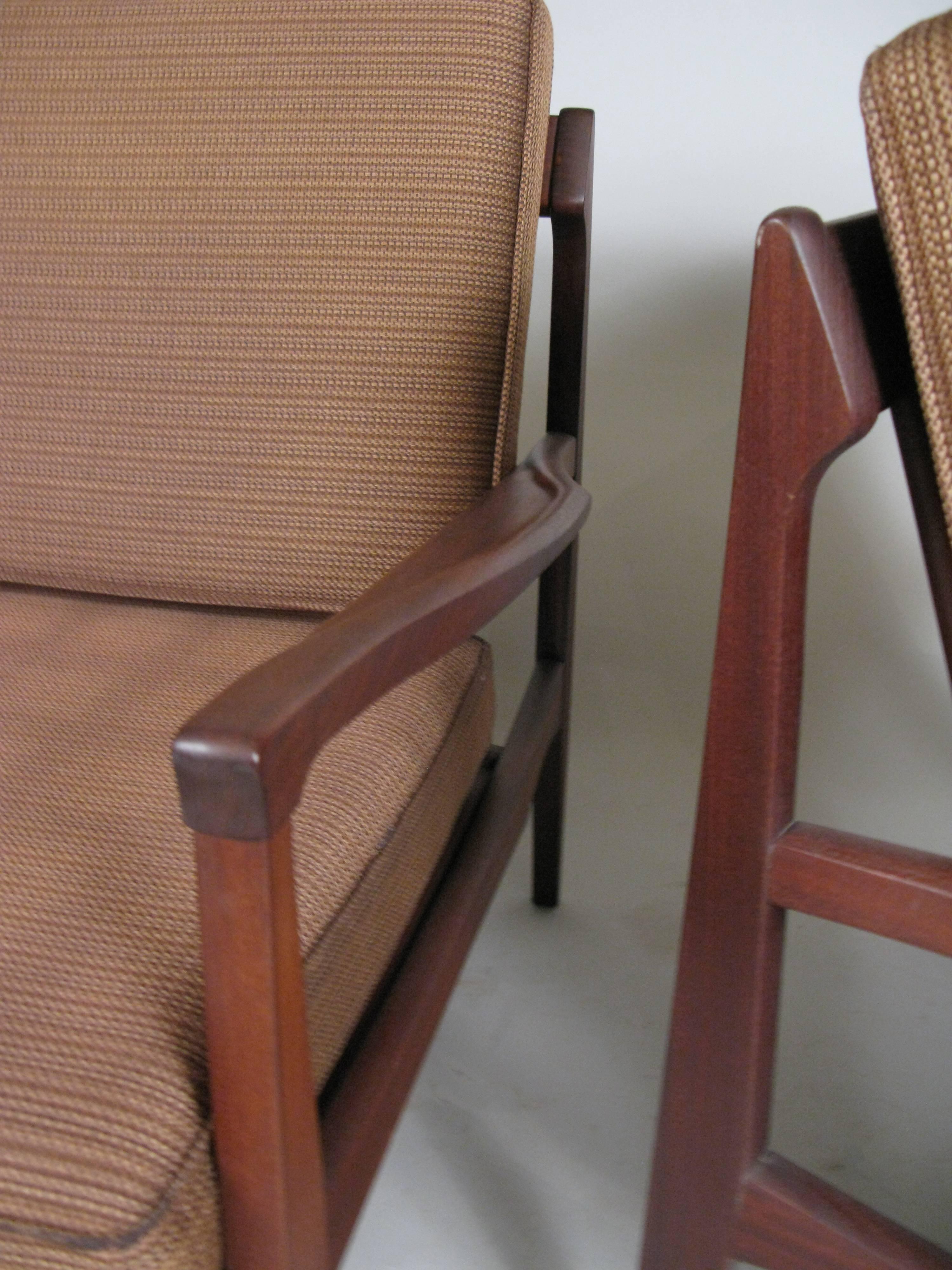 Mid-20th Century Pair of Scandinavian 1950s Teak Lounge Chairs