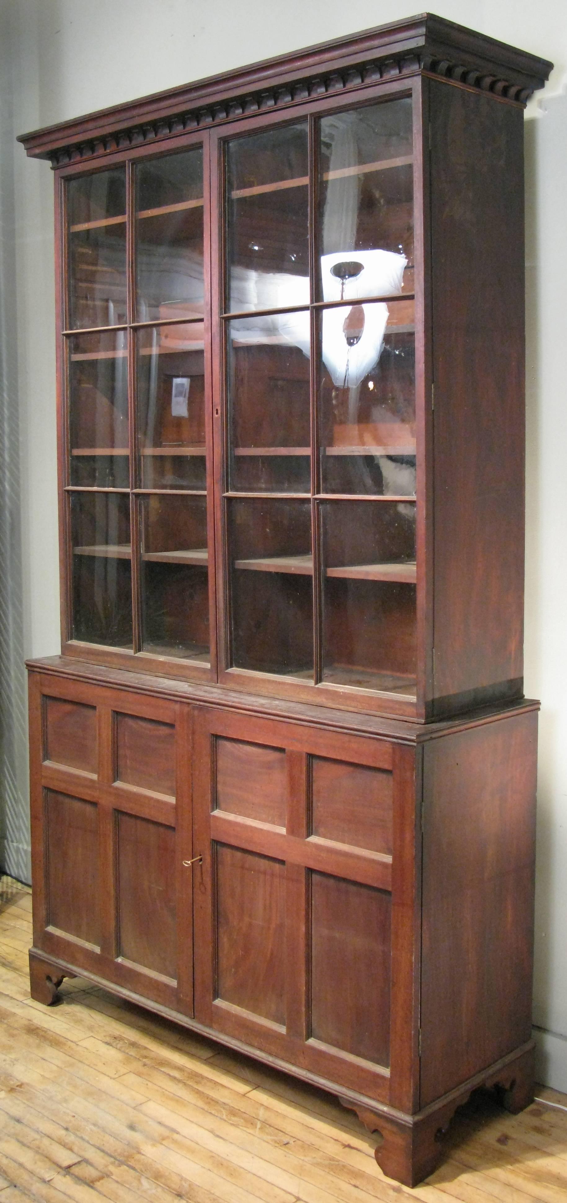 Tall & Elegant Antique Glass Door Cabinet 1
