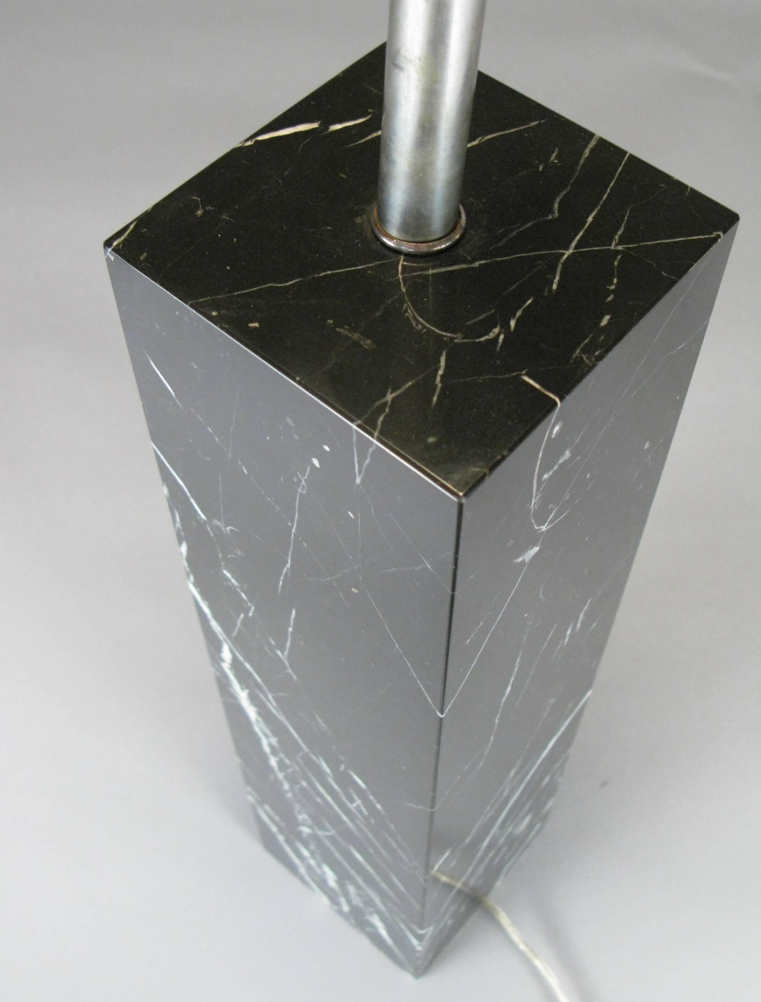 Classic 1950s Black Marble Table Lamp 1