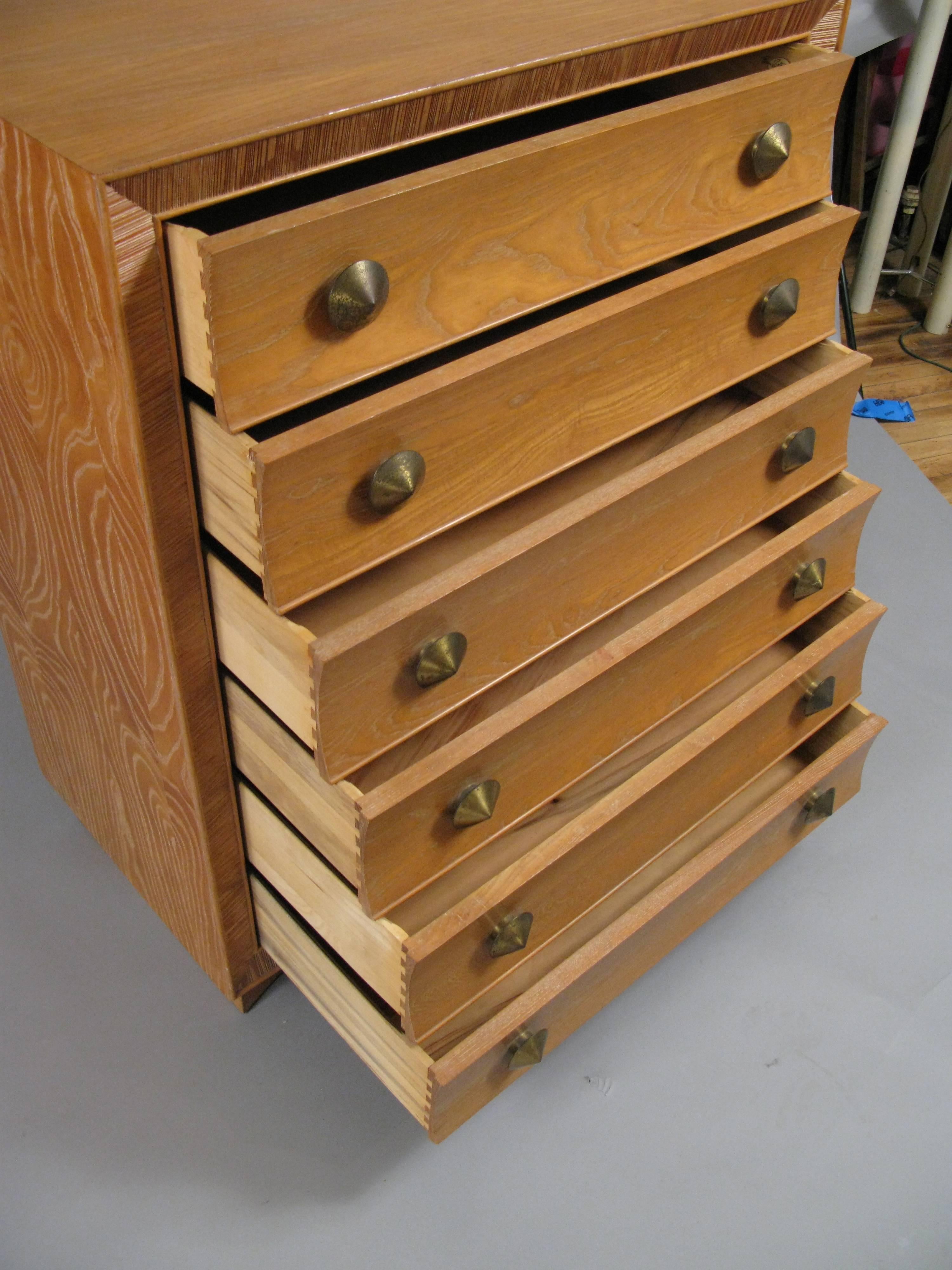 American 1940s Natural Oak Six-Drawer Chest by Paul Frankl