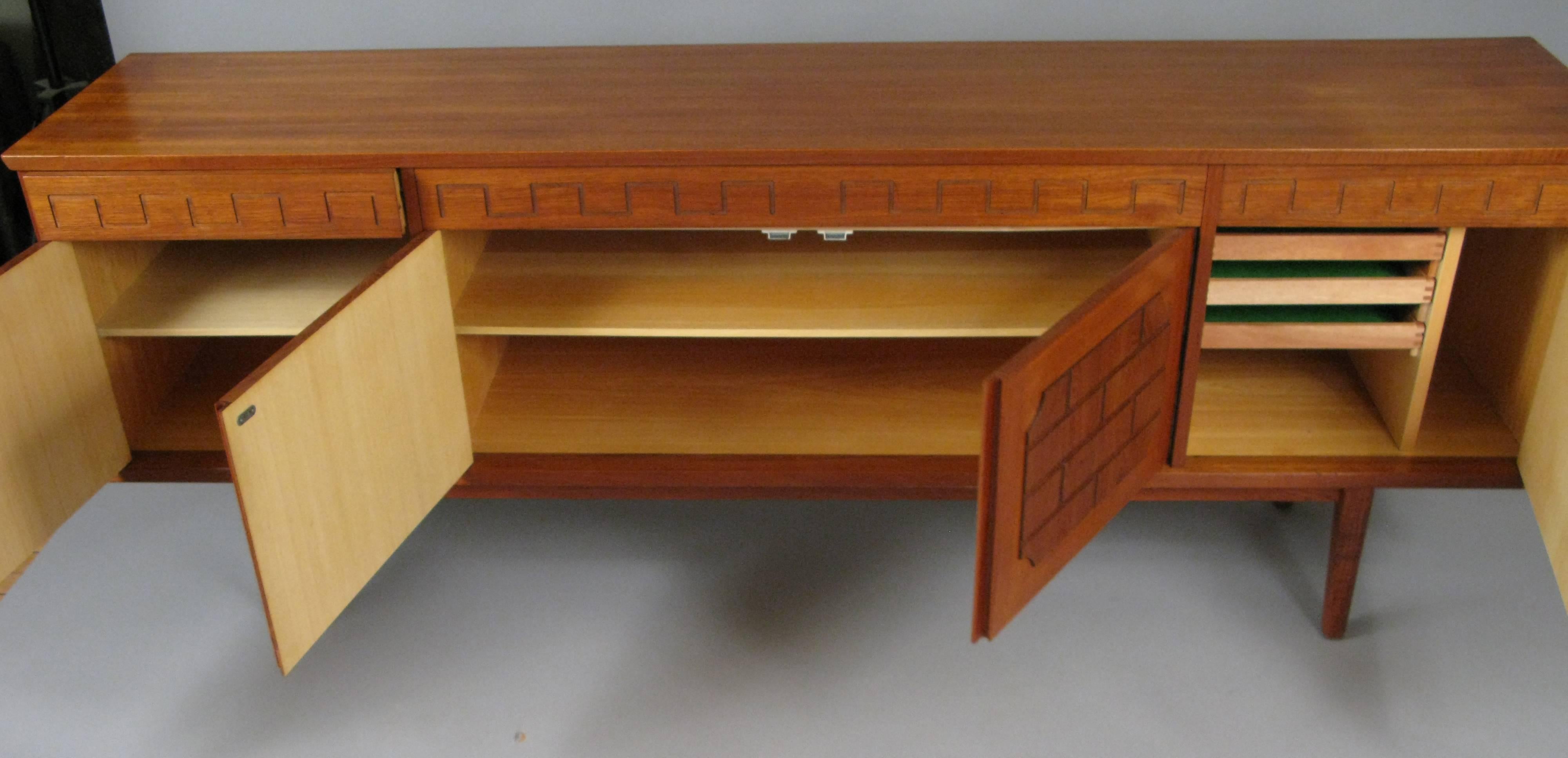 Mid-20th Century Danish Mid-Century Teak & Walnut Sideboard Cabinet