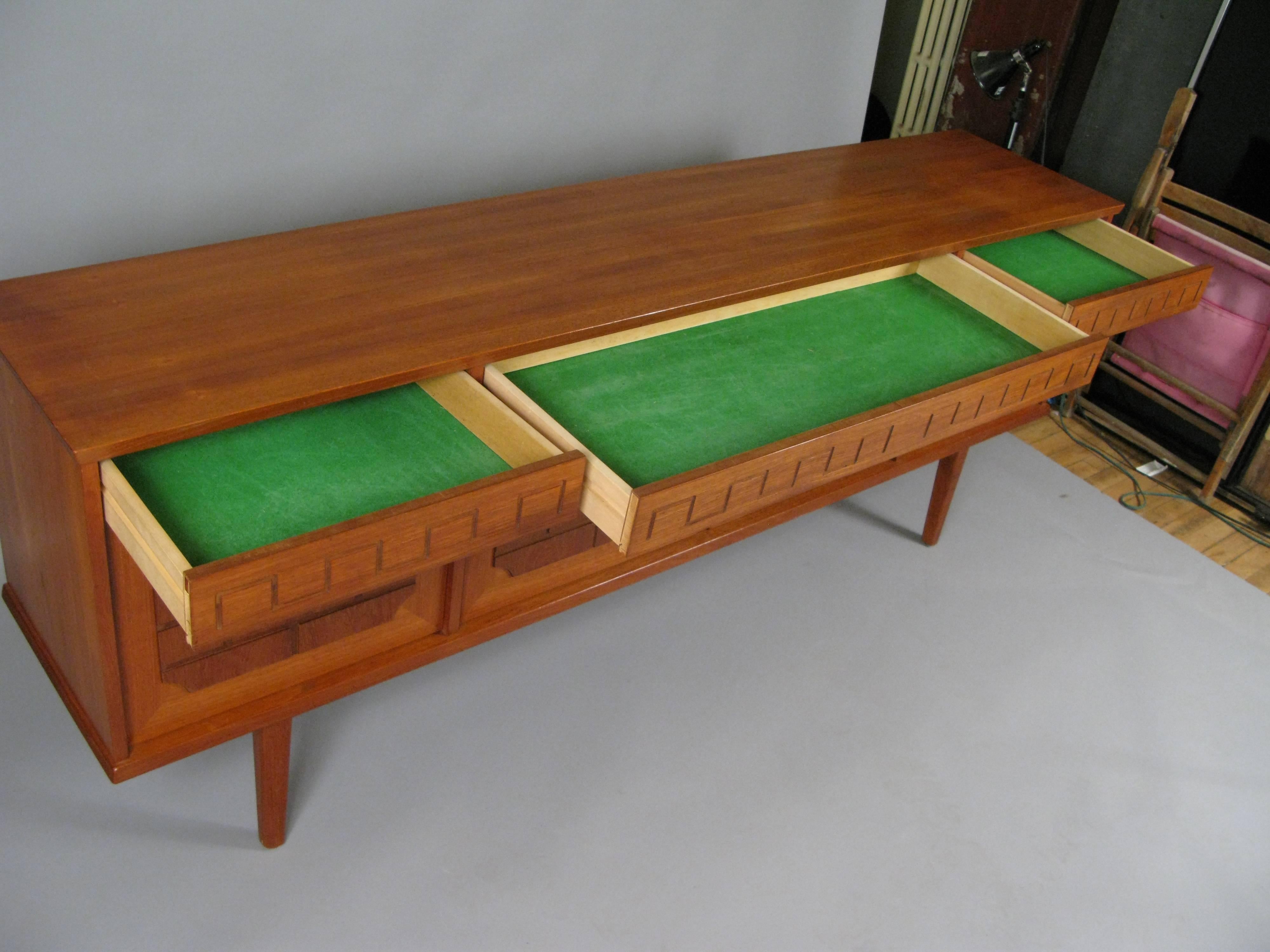 Danish Mid-Century Teak & Walnut Sideboard Cabinet 2