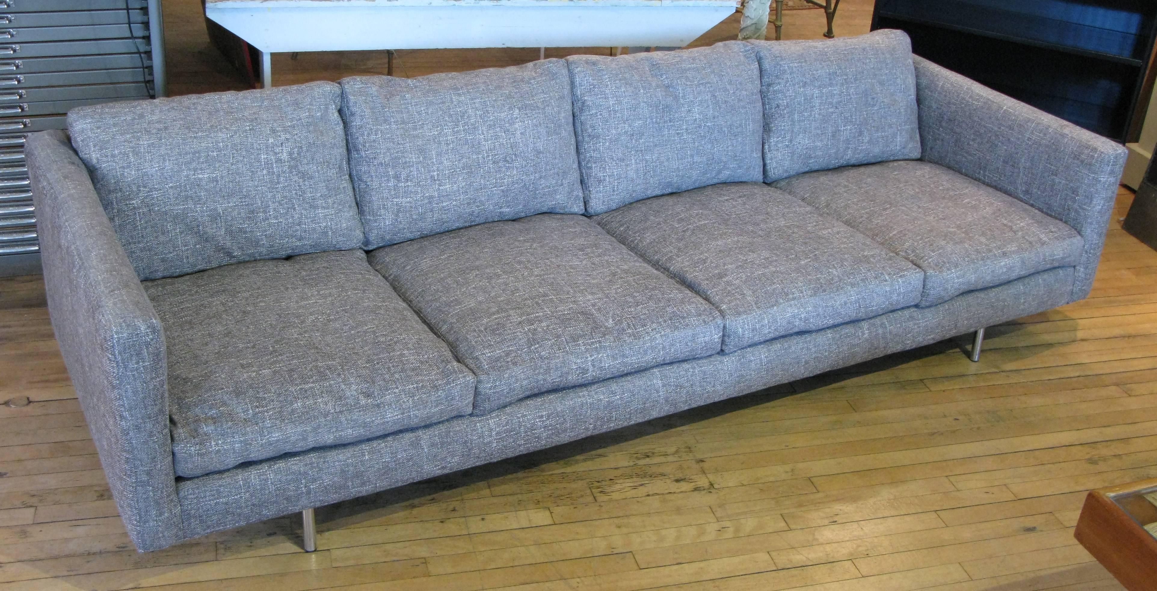 1950s Modern Four Seat Tuxedo Sofa In Good Condition In Hudson, NY