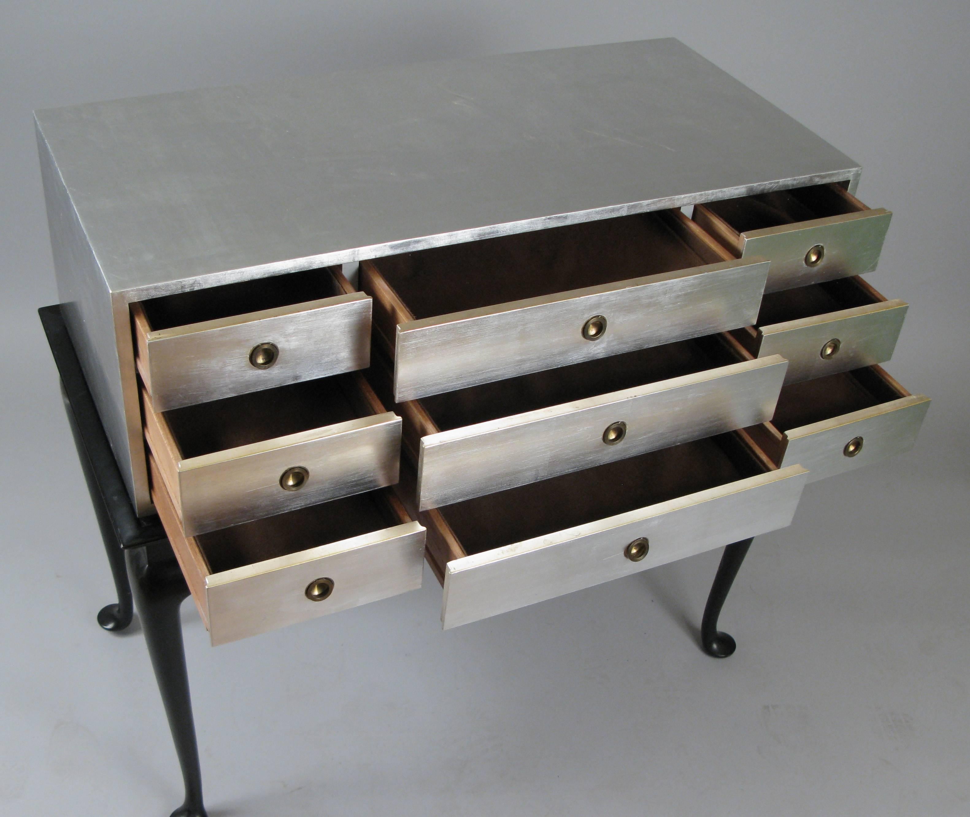 silver leaf chest of drawers