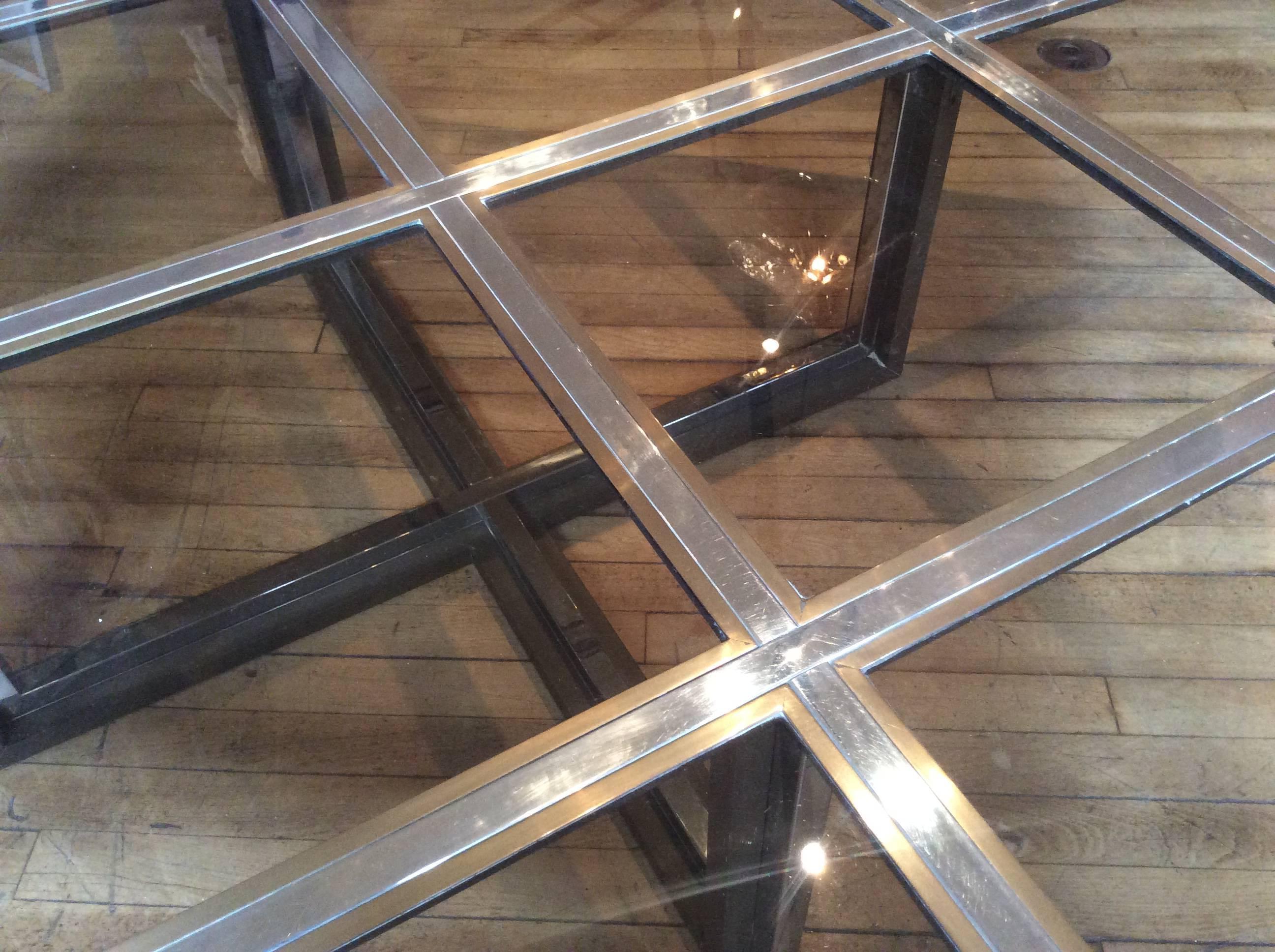 Vintage Italian 1970s Brass and Chrome Cocktail Table by Romeo Rega 2