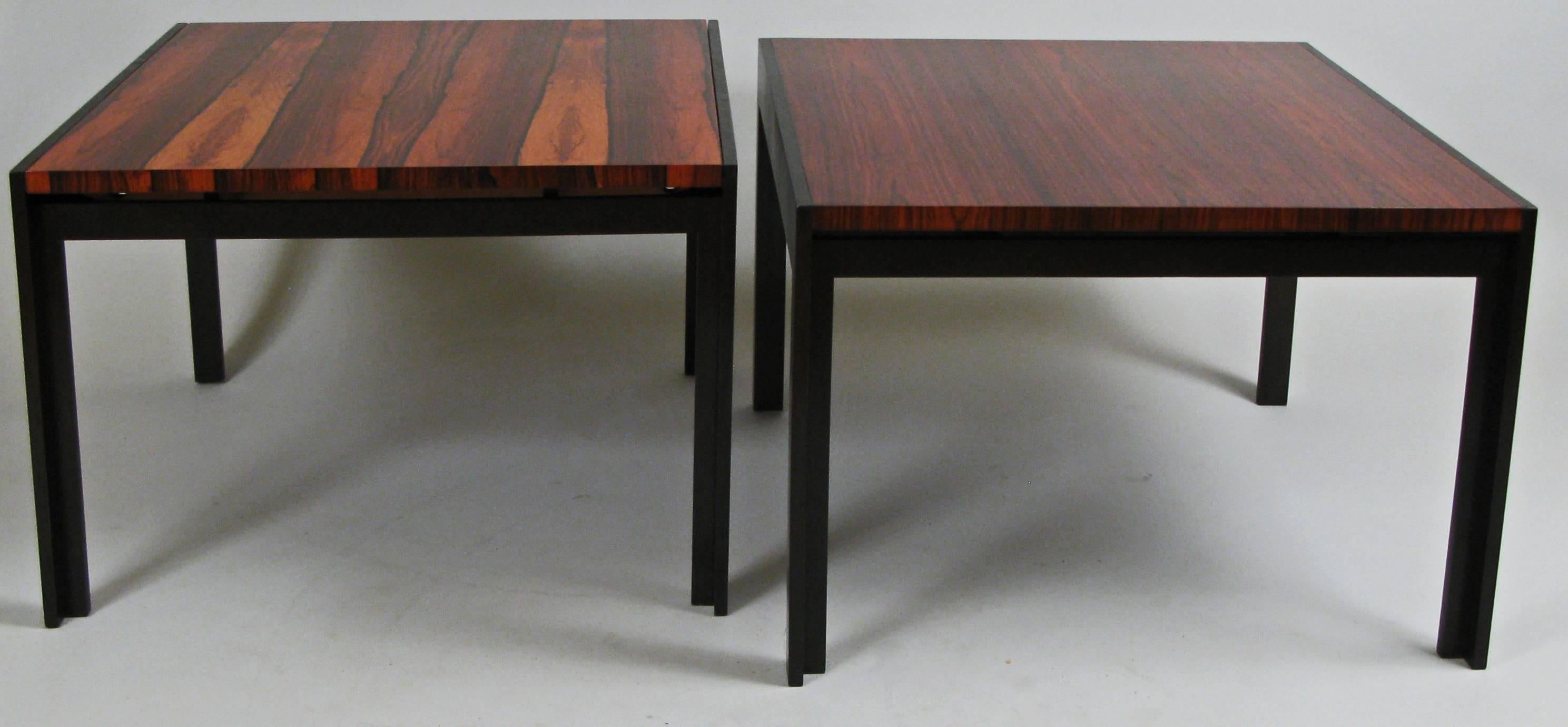 American Pair of Elegant Modern Rosewood Tables by Baker