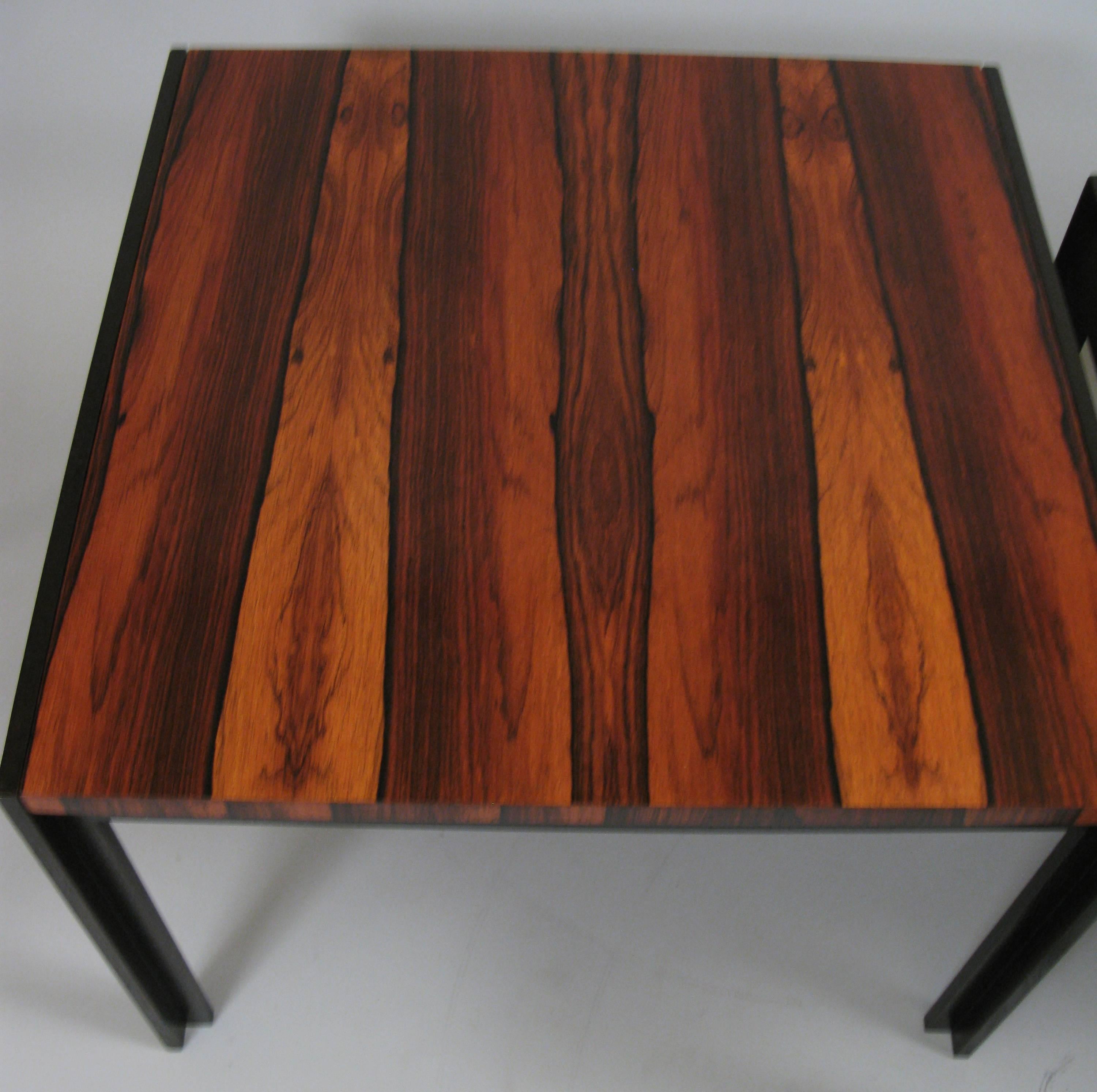 Mid-20th Century Pair of Elegant Modern Rosewood Tables by Baker