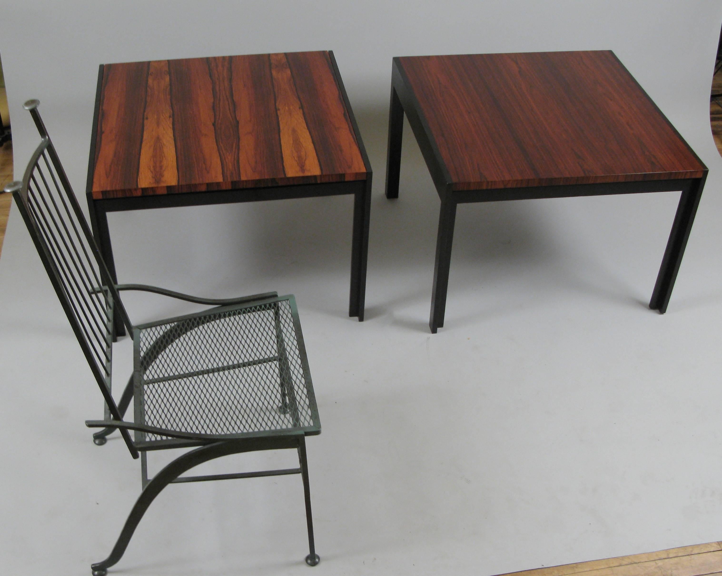 Pair of Elegant Modern Rosewood Tables by Baker 2