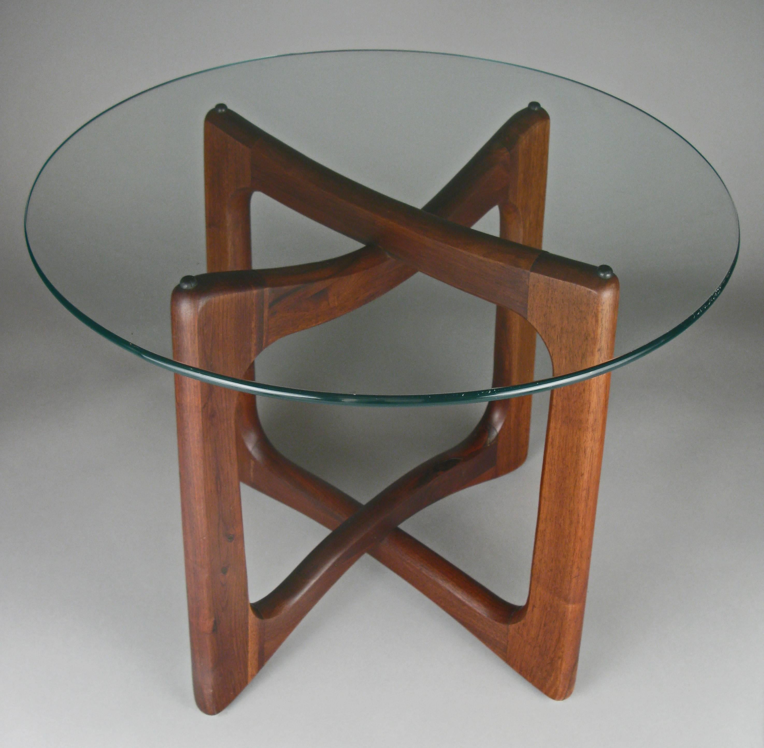 Pair of Sculptural Walnut and Glass Tables by Adrian Pearsall In Excellent Condition In Hudson, NY