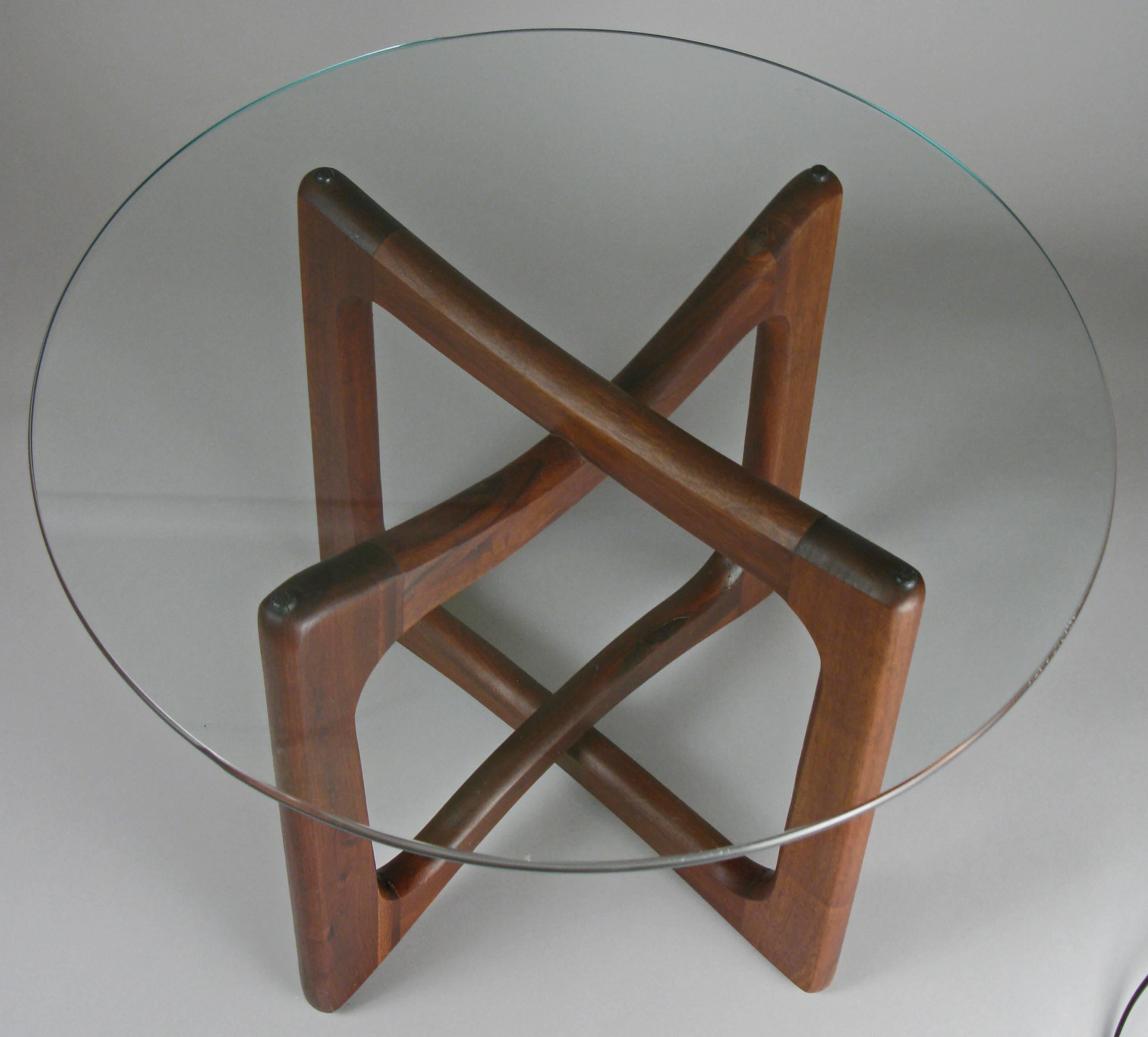 Mid-20th Century Pair of Sculptural Walnut and Glass Tables by Adrian Pearsall