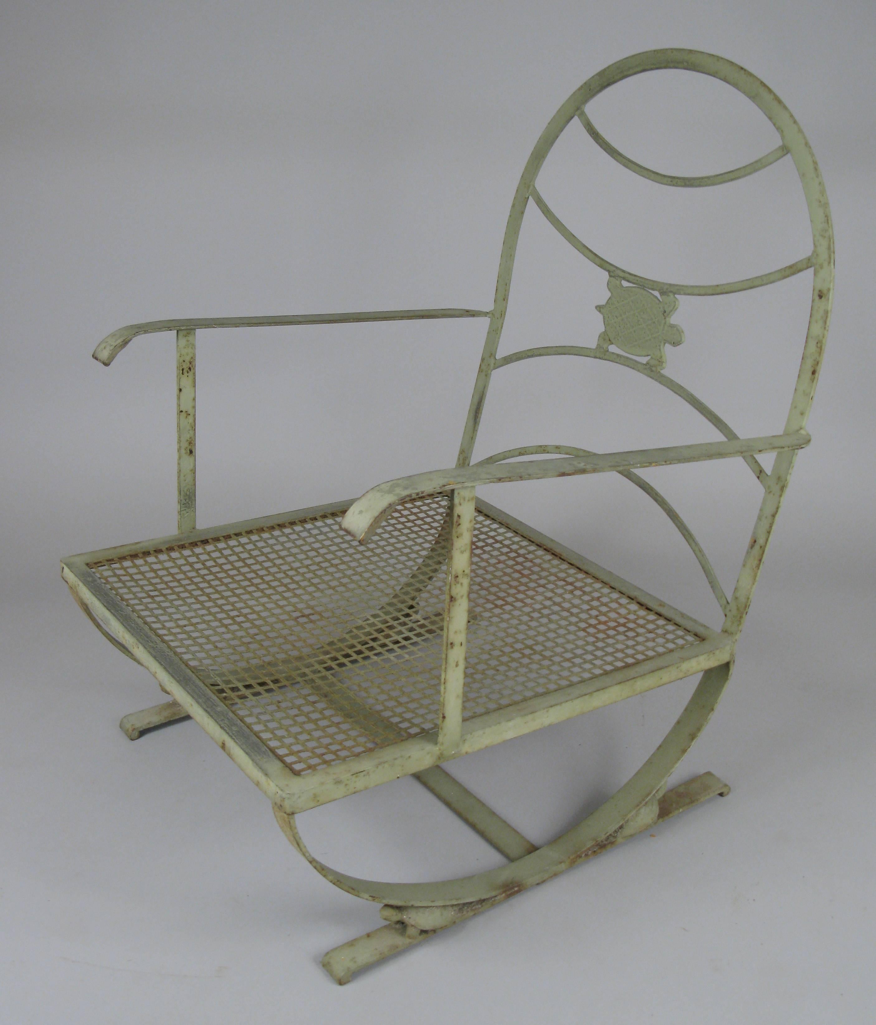 Vintage Wrought Iron Turtle Lounge Chair In Good Condition In Hudson, NY