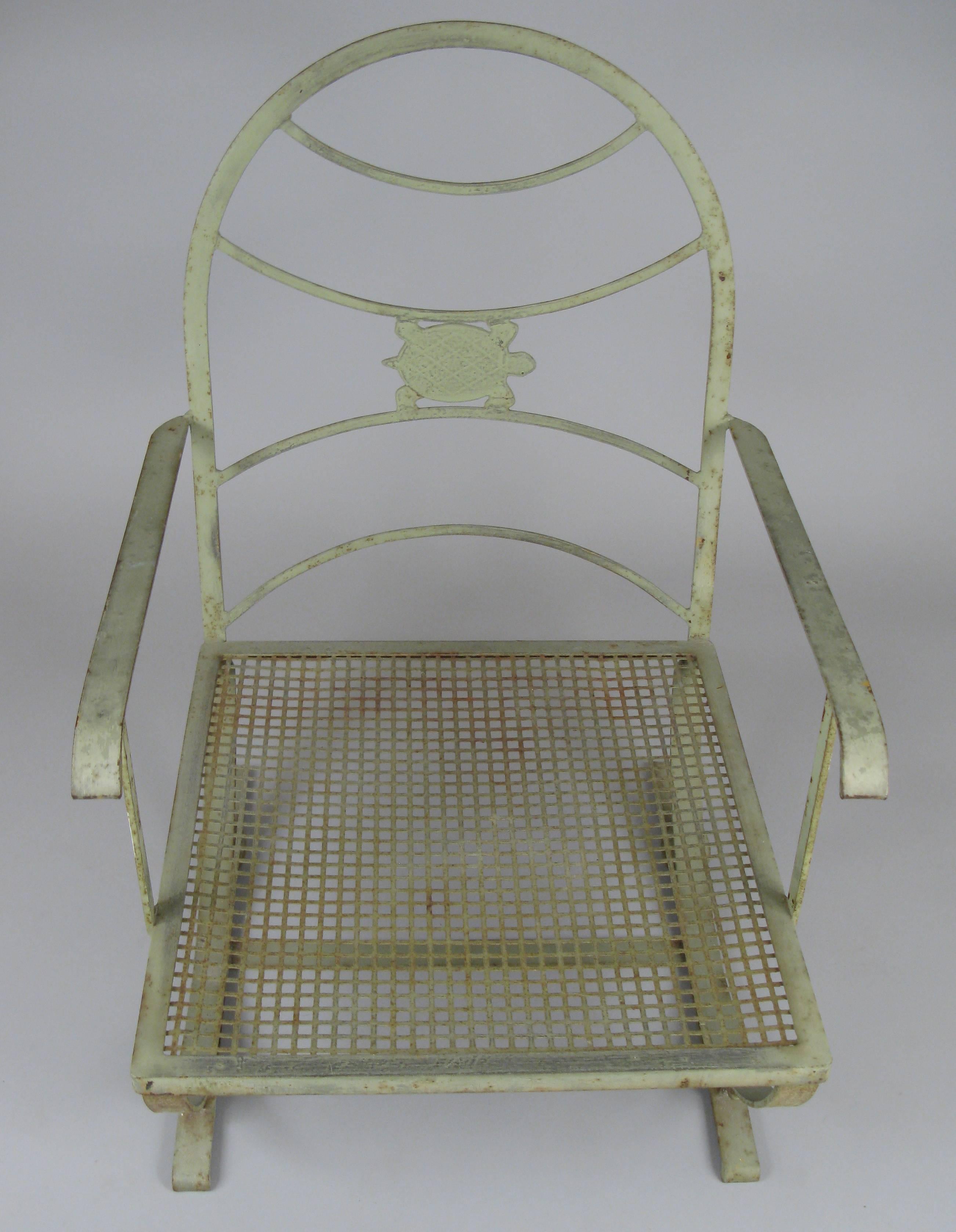 Vintage Wrought Iron Turtle Lounge Chair 1