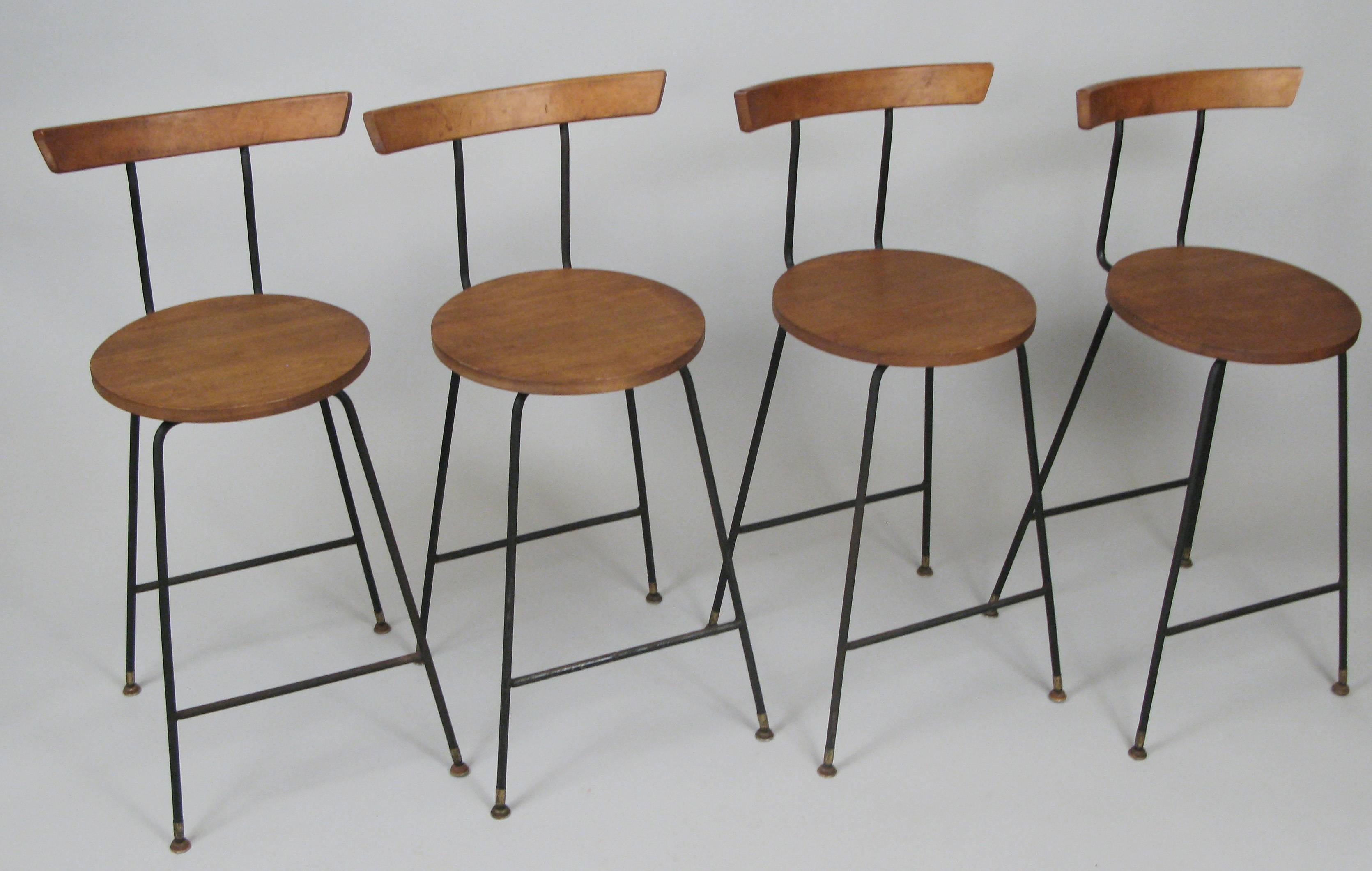 Set of Four Vintage Walnut Barstools by Clifford Pascoe 2