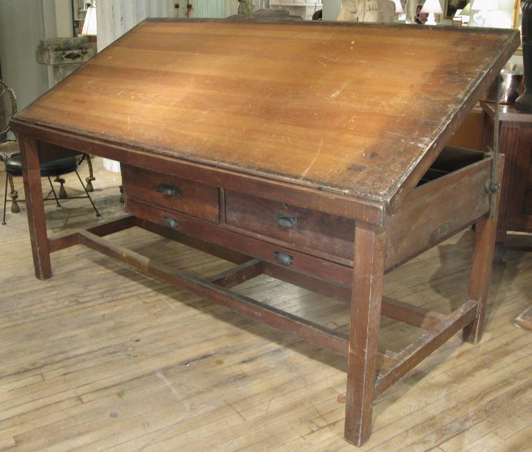 Large TiltTop Adjustable Drafting Desk at 1stDibs large drafting
