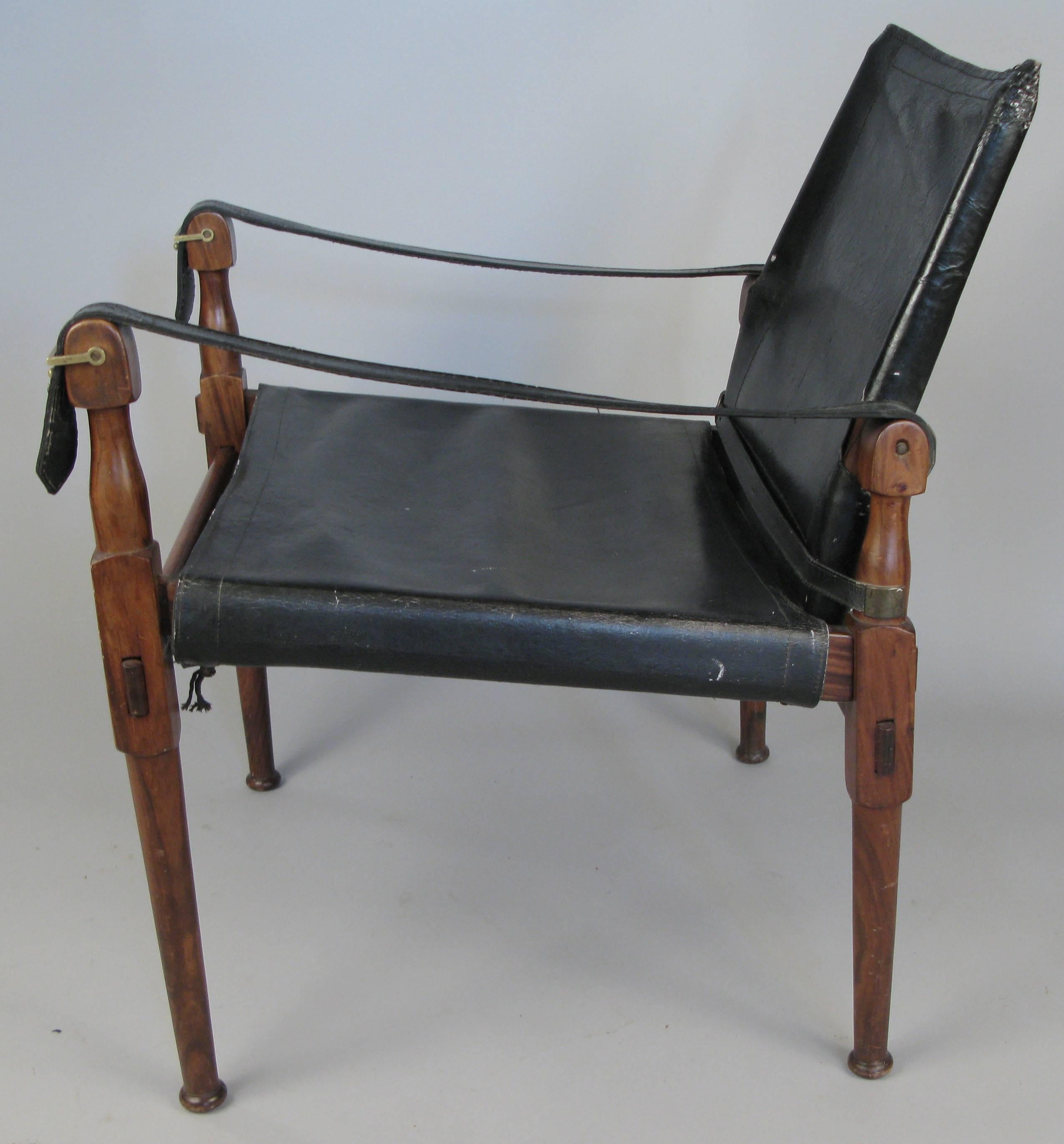 vintage leather safari chair
