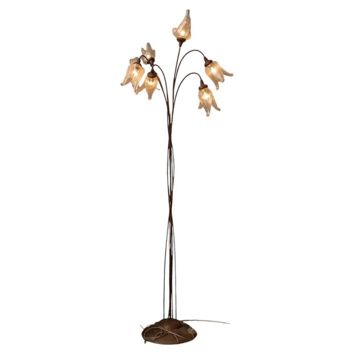 Murano Glass Six-Light Floor Lamp, 1970s For Sale