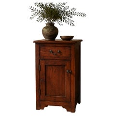 Rustic Walnut Bedside Cabinet, 1980s