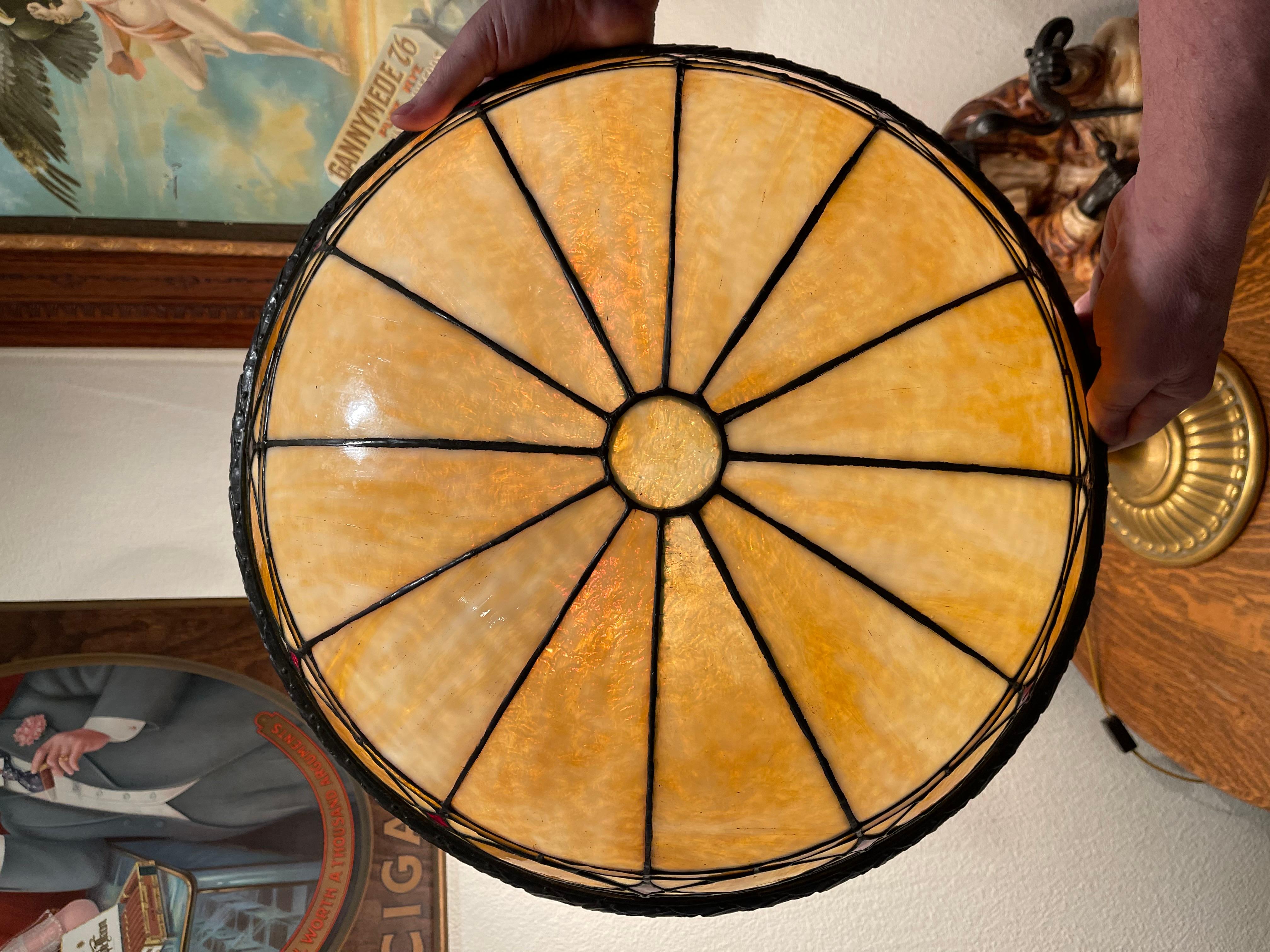 Hand-Crafted Inverted Leaded Glass Dome, circa 1910, Duffner & Kimberly.