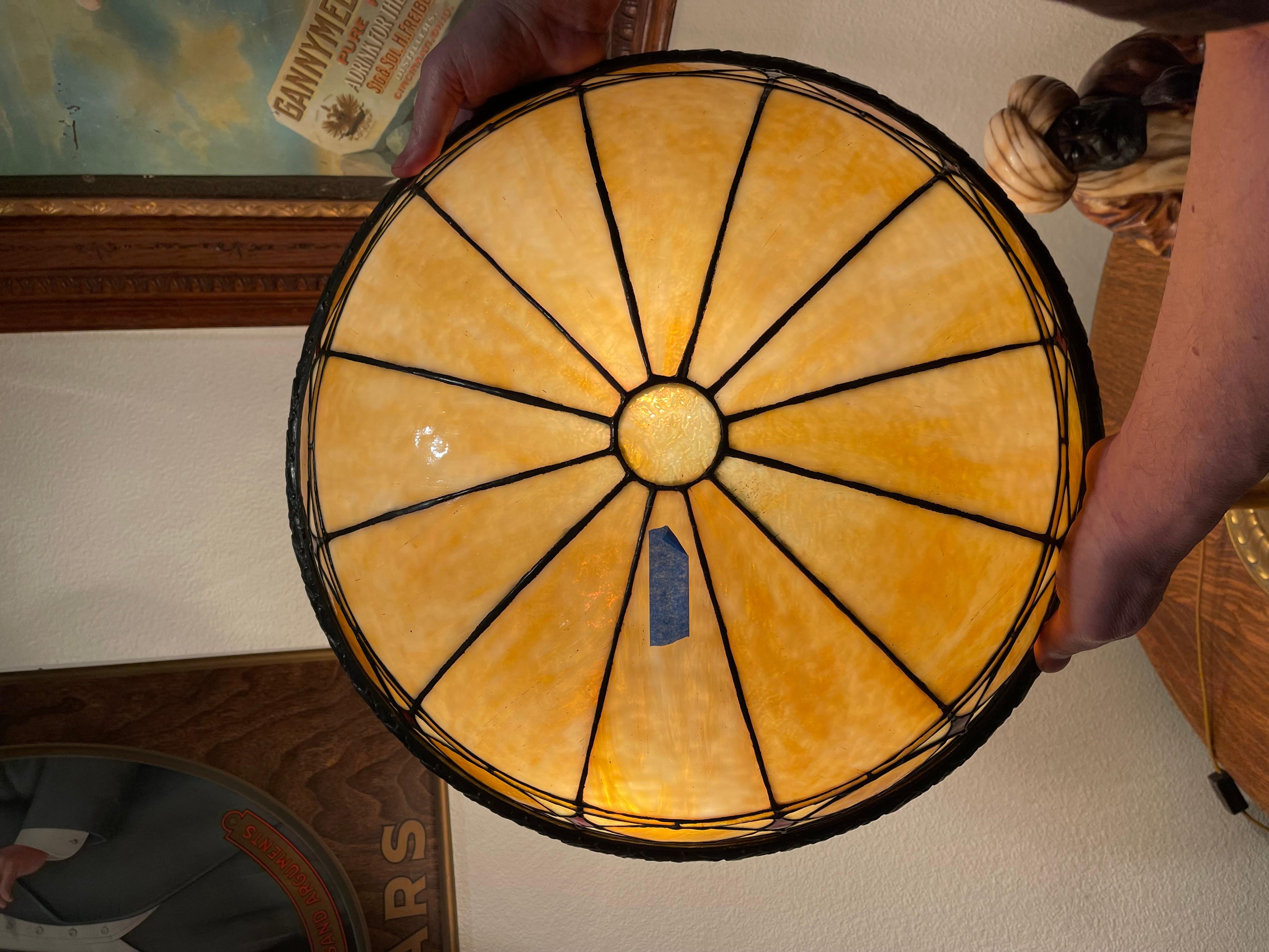 20th Century Inverted Leaded Glass Dome, circa 1910, Duffner & Kimberly.
