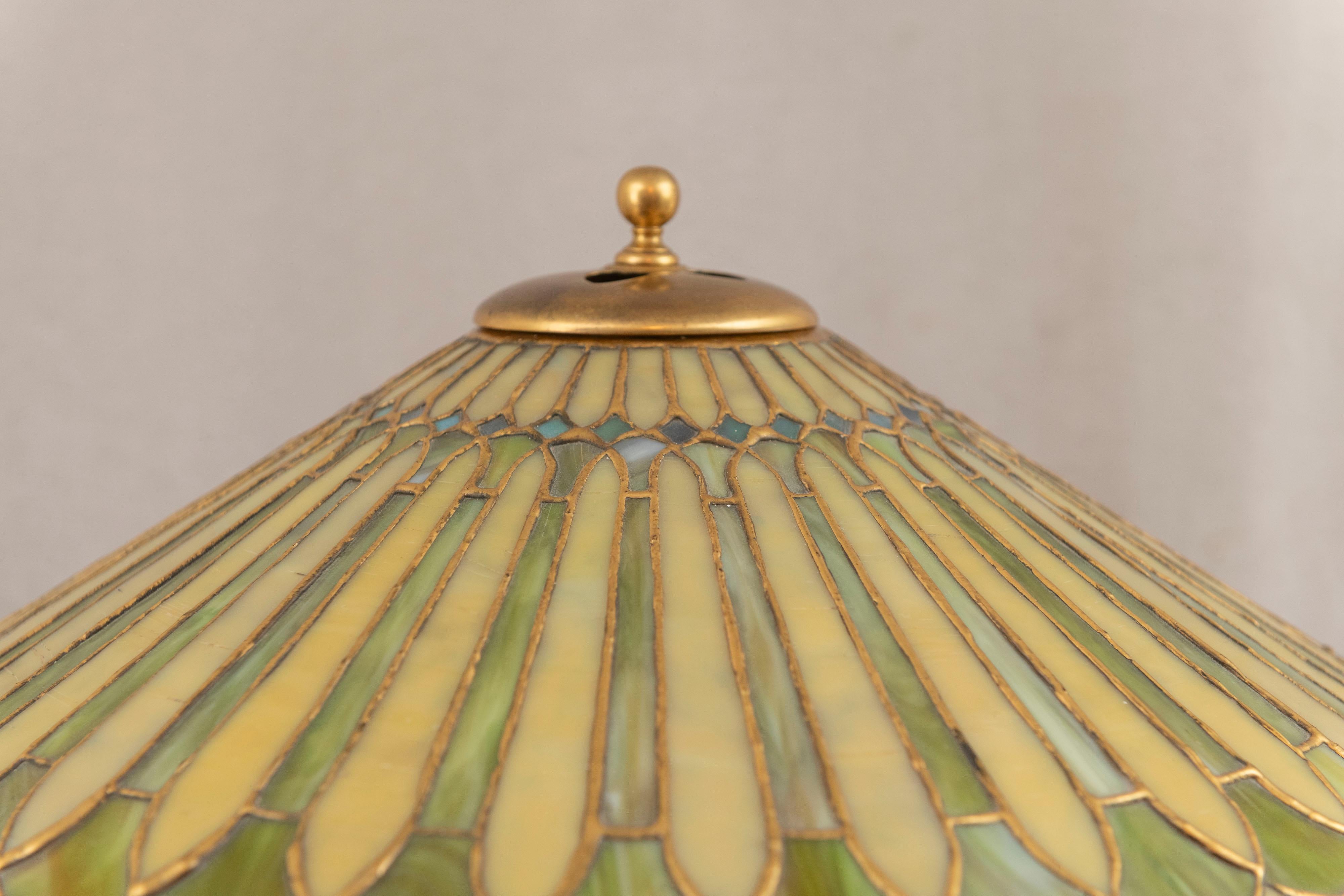 20th Century Leaded Glass Lamp,  