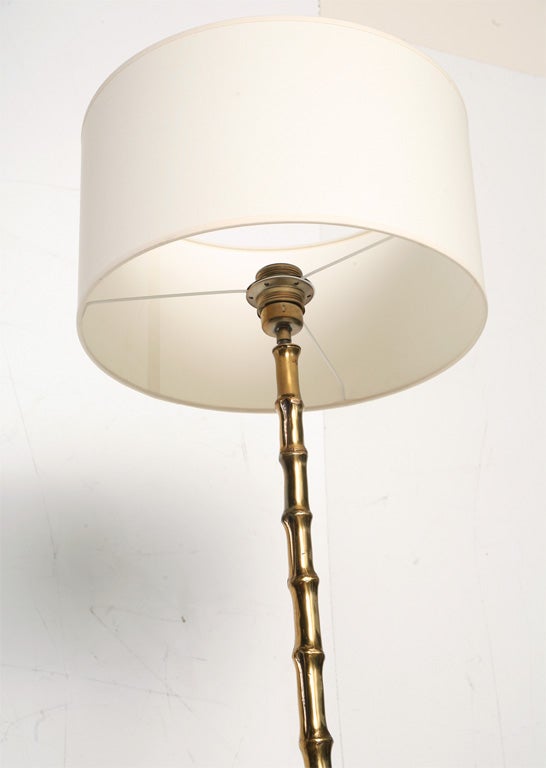Pair of Maison Baguès Bronze Floor Lamp In Excellent Condition For Sale In Miami, FL