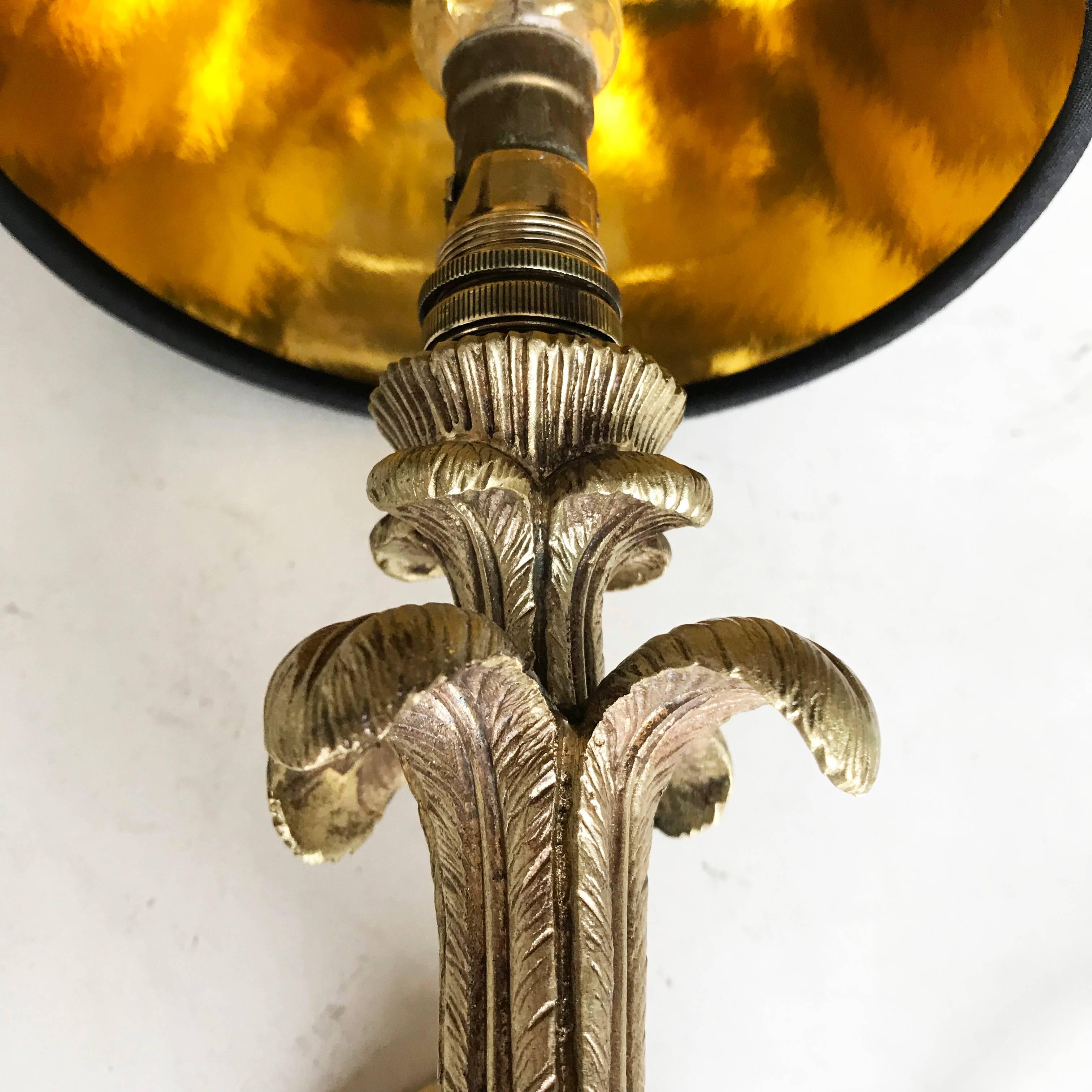 Superb pair of Maison Baguès horse sconces.
US rewired and in working condition.
1 bulb 25 watt max.
Measures: Back plate : 3 inches W, 4.2 inches H.
Have a look on our the largest collection of French and Italian Mid-Century period sconces, more