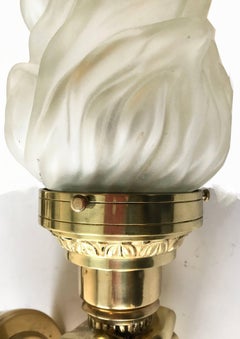 Pair of Maison Baguès style Bronze Torche Sconces