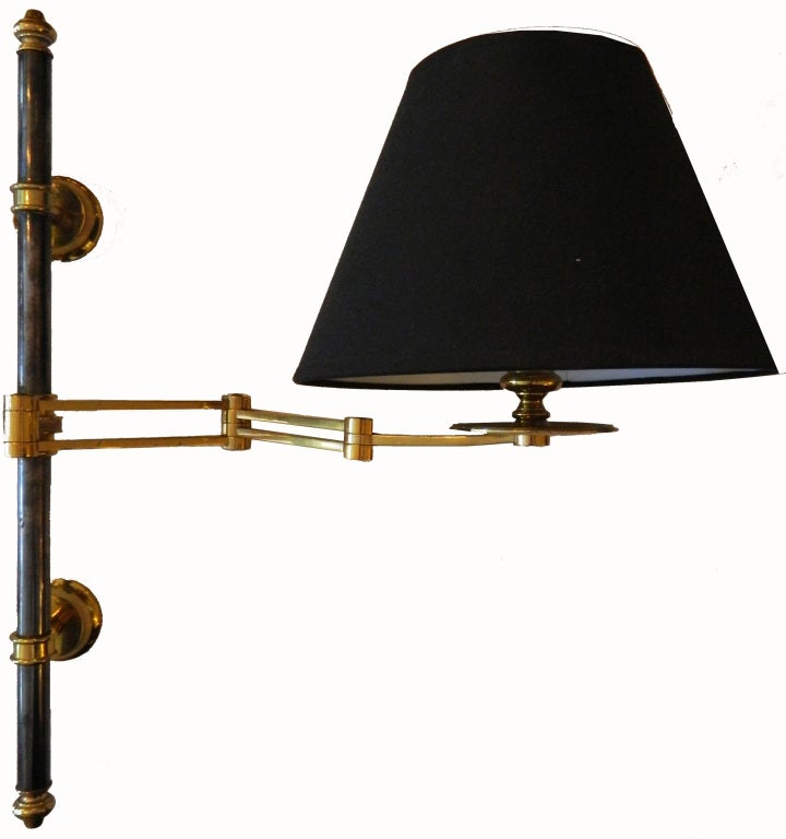 Polished Pair of French Maison Jansen Retractable Wall Sconces, 3 pairs Available 