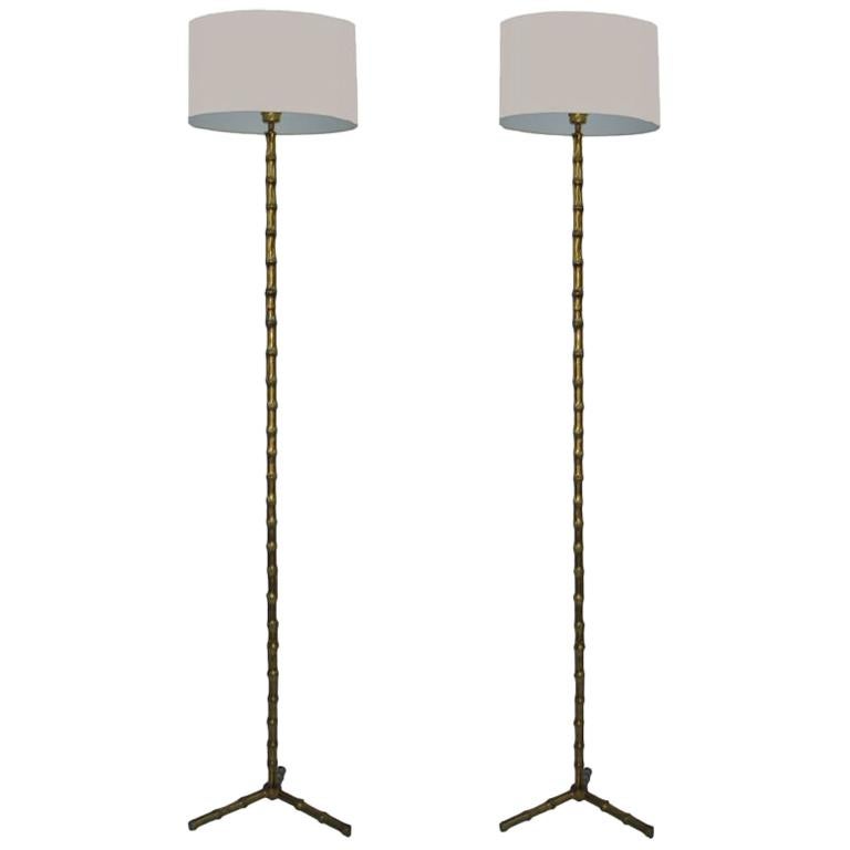 Maison Baguès Floor Lamps, 1950s, Offered by Thomas Brillet Inc.