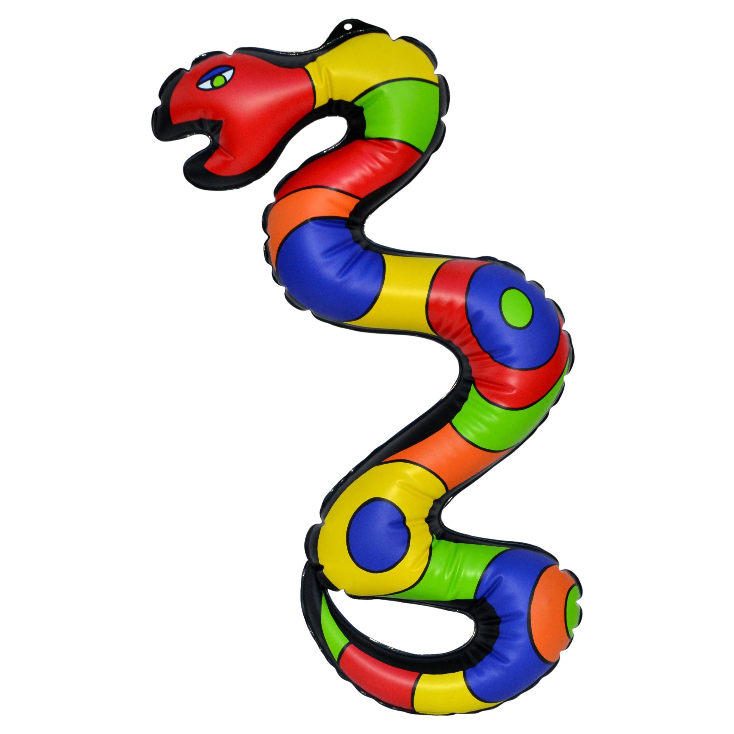 Pop Art Niki de Saint Phalle Inflatable Plastic Snake Collectibles, France 1999