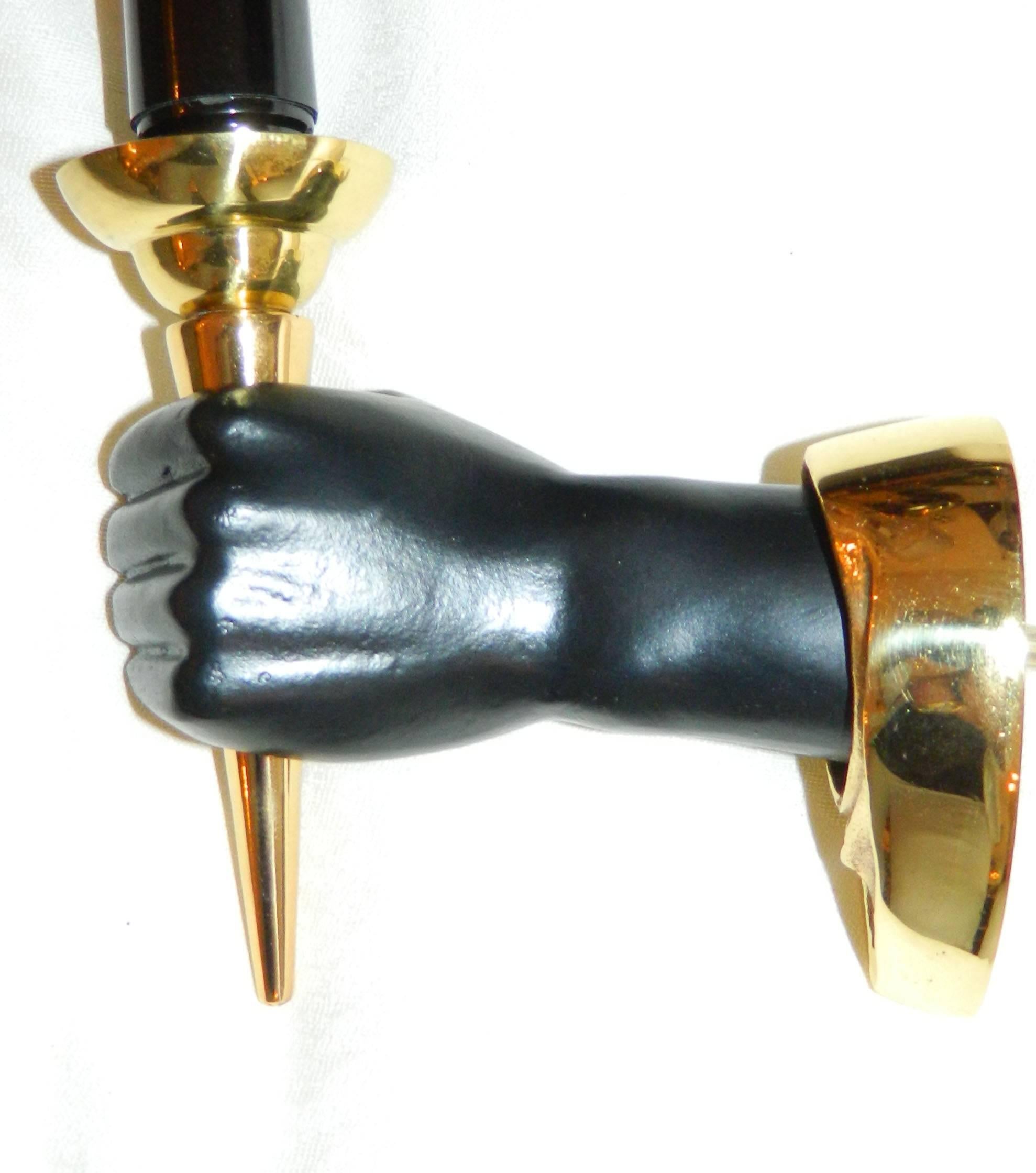 Pair of  Bronze and Brass Arbus Sconces In Good Condition For Sale In Miami, FL