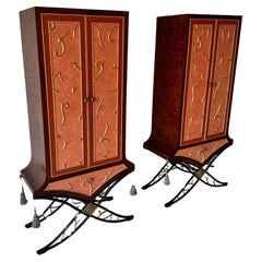 Vintage Pair of Garouste and Bonetti Style Cabinets 