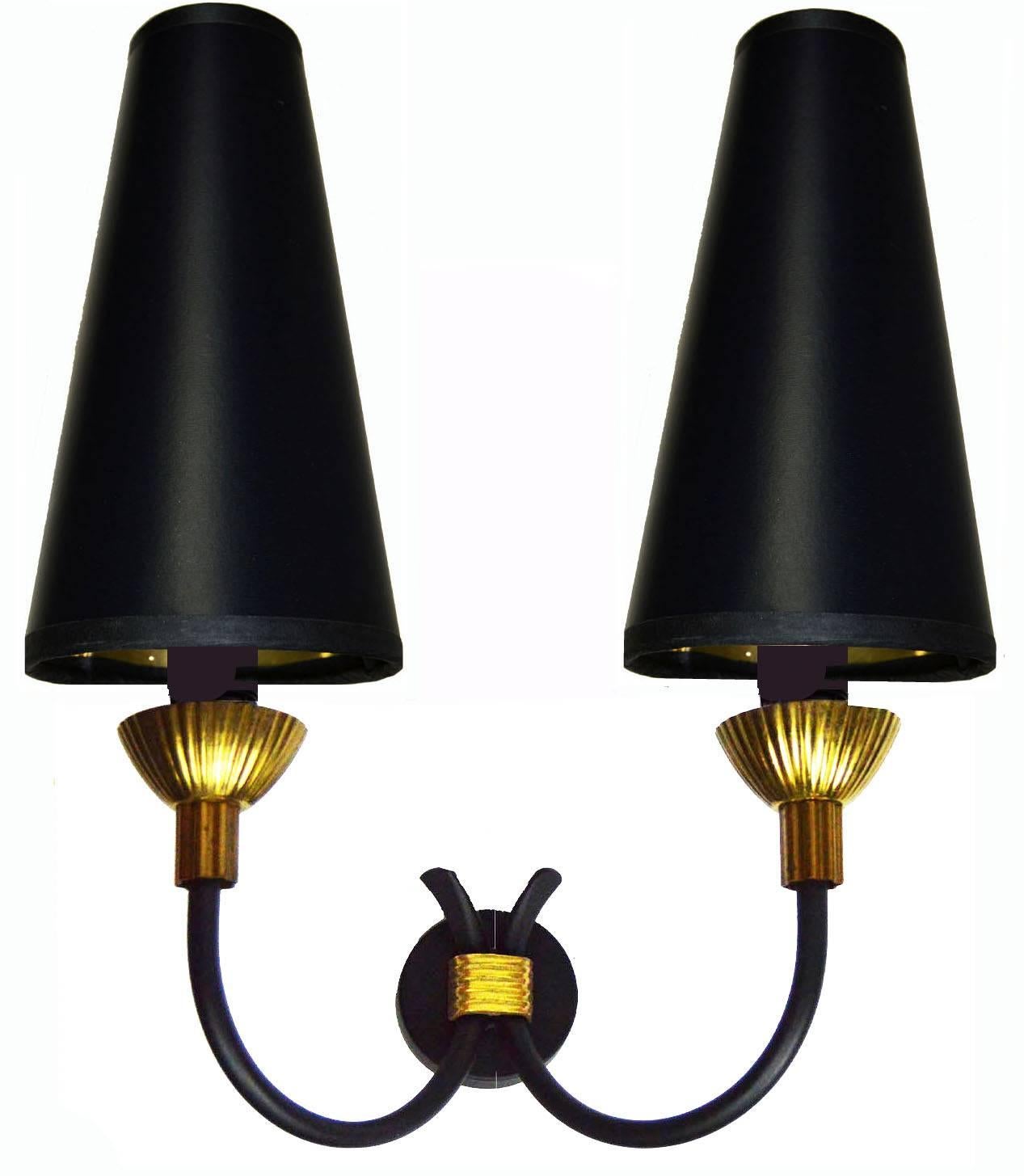 Mid-Century Modern Maison Arlus Pair of Sconces, 4 pairs available 