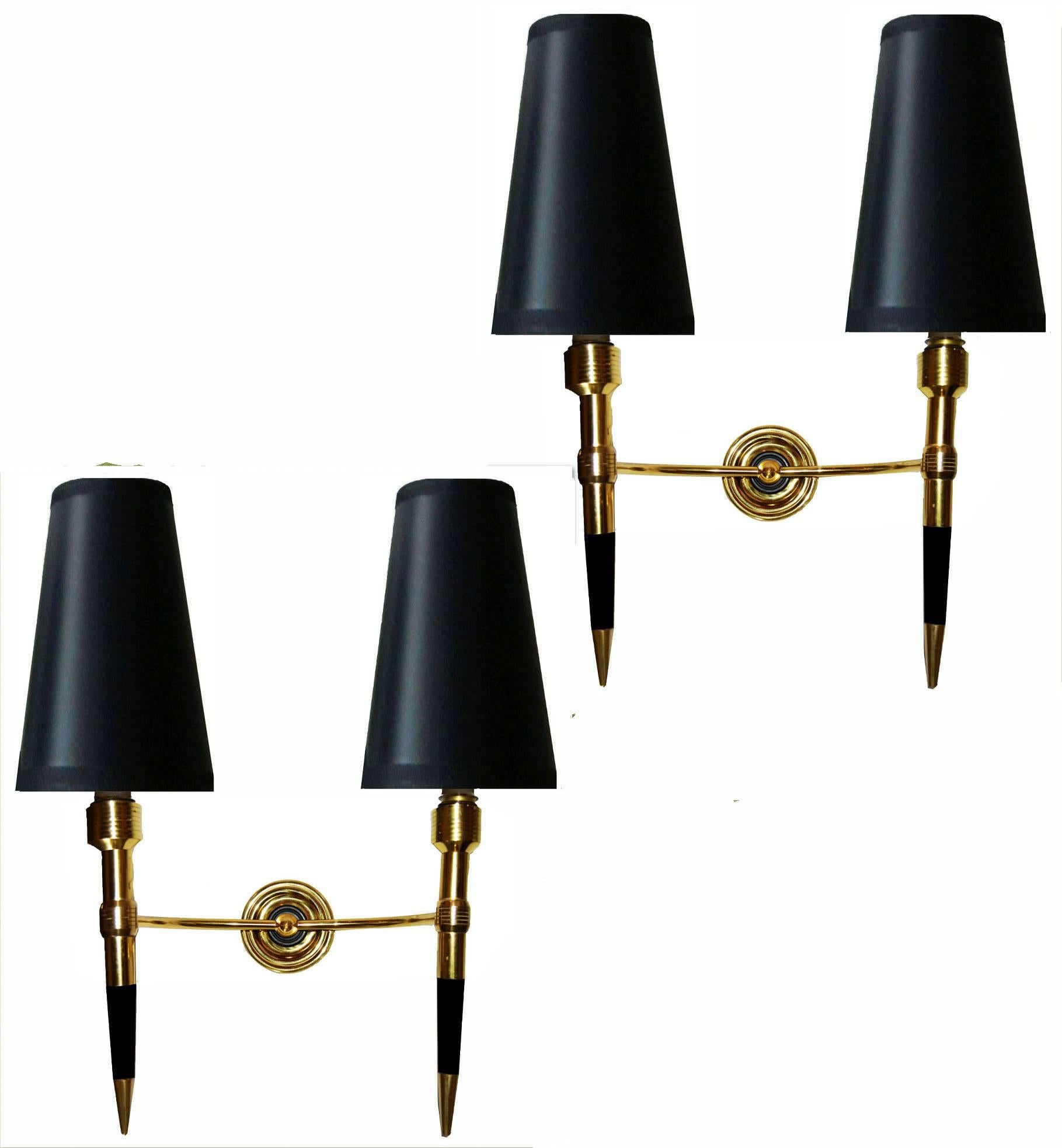 Pair of Maison Lancel Sconces In Good Condition In Miami, FL