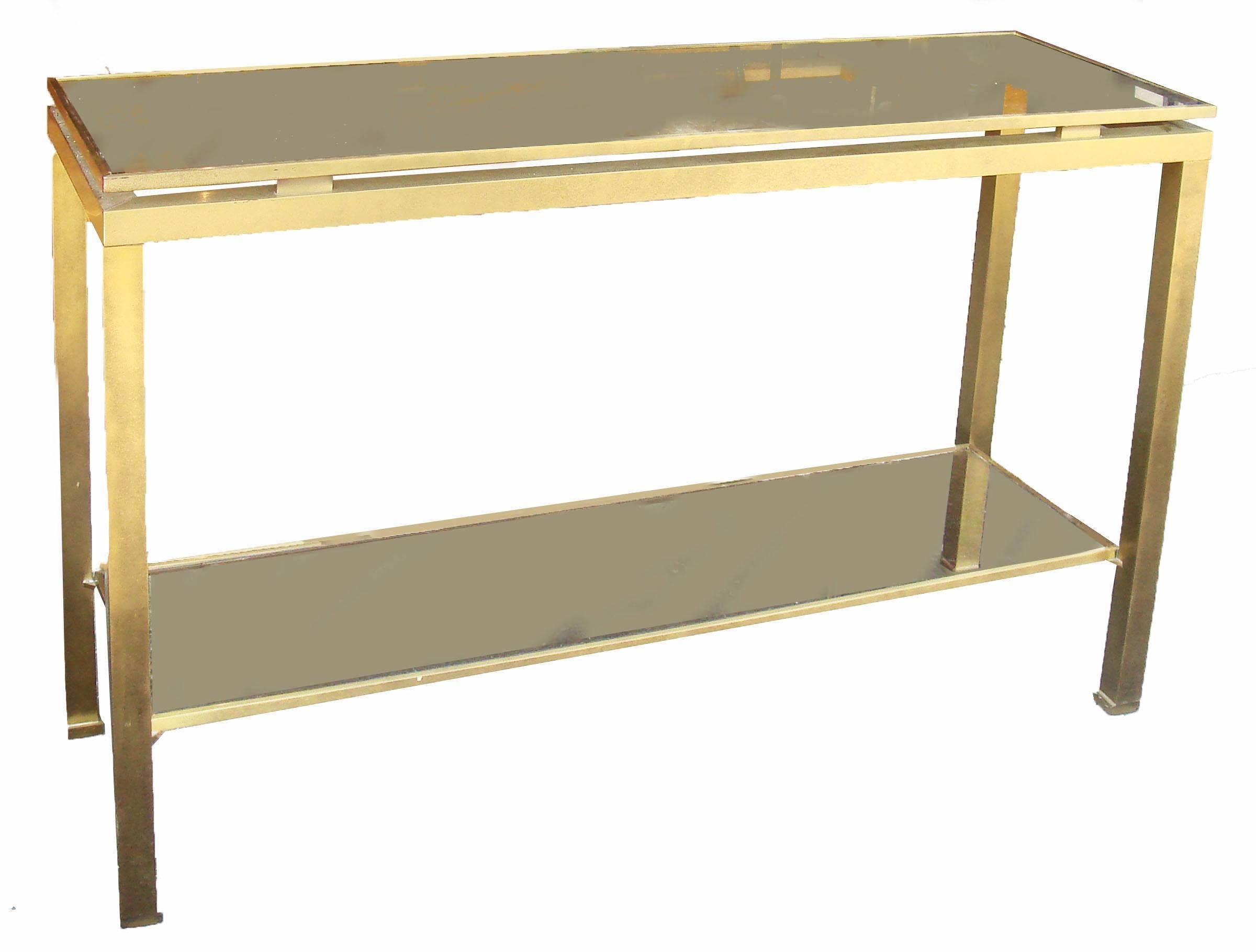 Mid-Century Modern Guy Lefevre for Maison Jansen Two-Tier Console For Sale