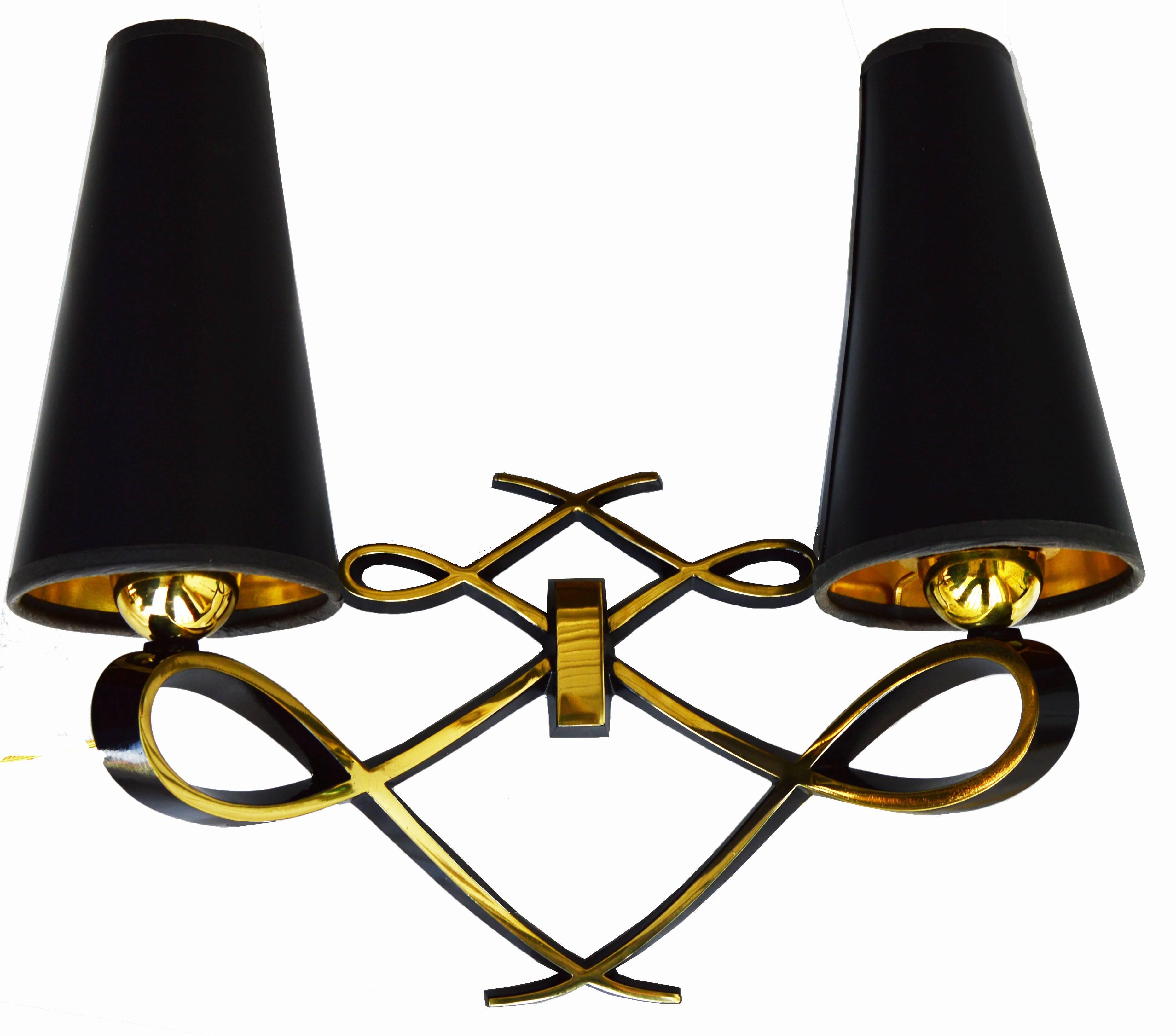Mid-20th Century Maison Arlus Pair of Sconces  3 pairs available, . Priced by pair For Sale