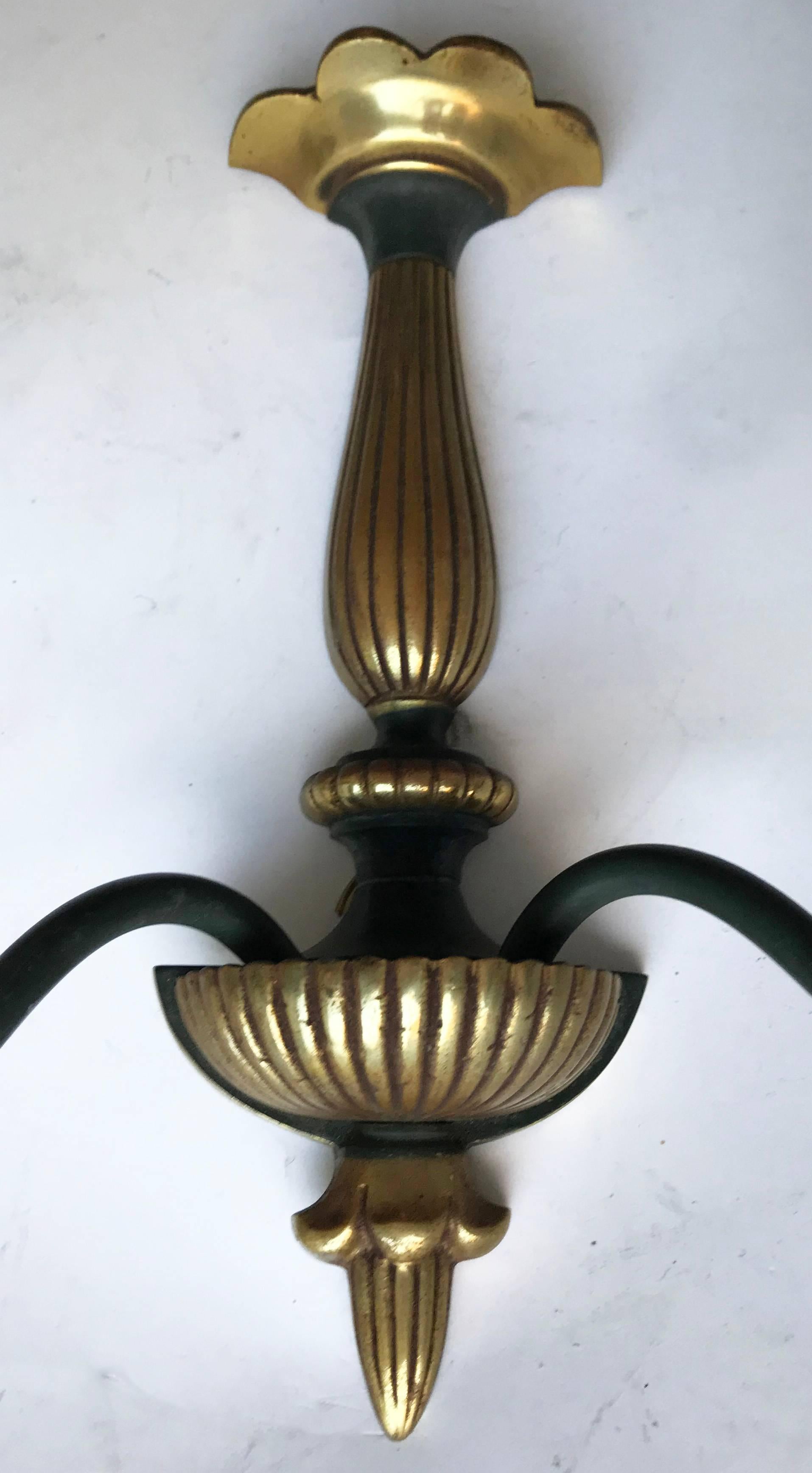 Mid-Century Modern Pair of Maison Jansen Neoclassical Sconces, Two Pairs Available For Sale