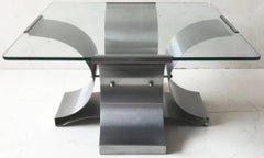 Tavolino da caffè Francois Monnet in acciaio spazzolato