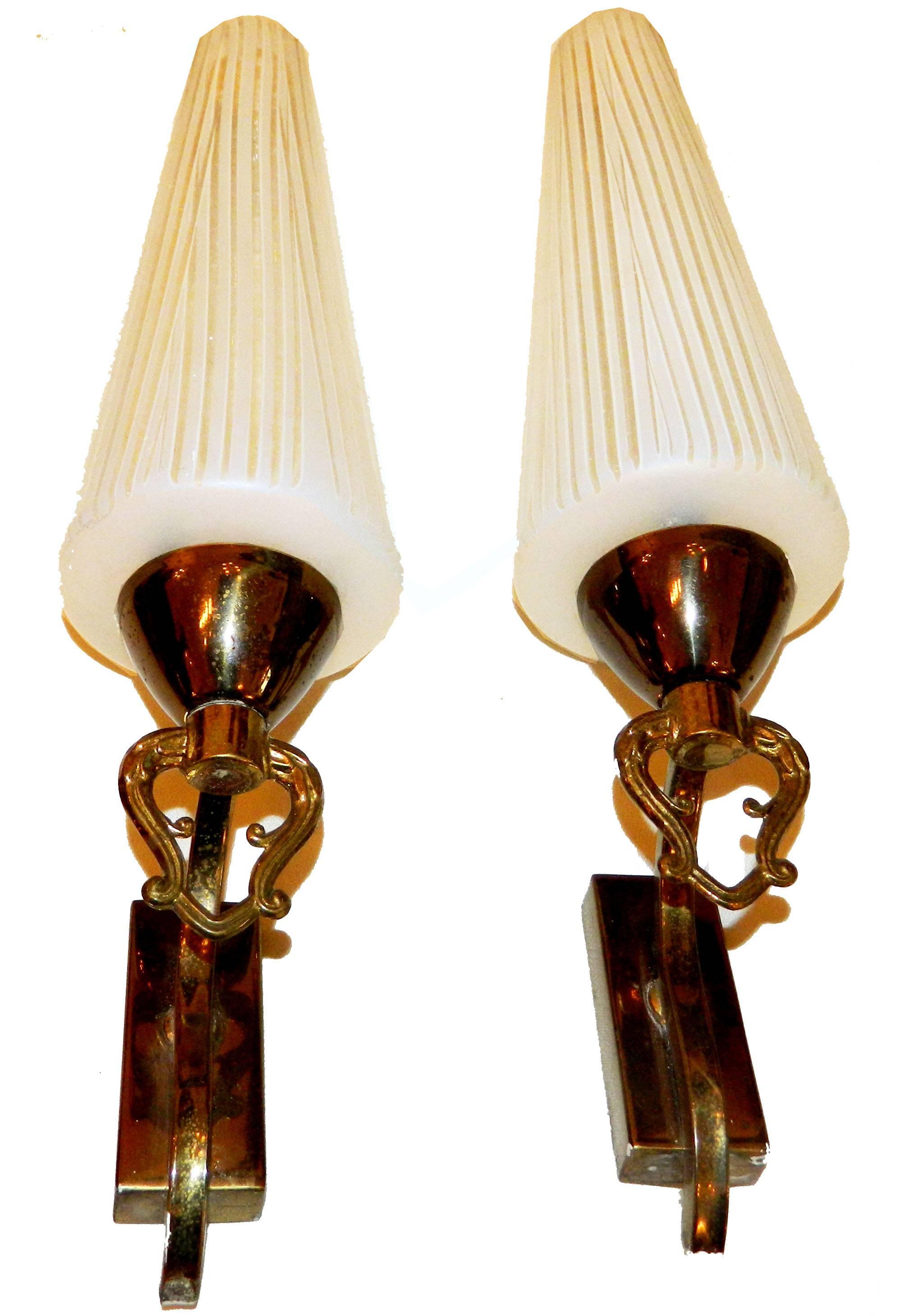 Neoclassical Pair of French Sconces by Lunel , 4 Pairs available For Sale