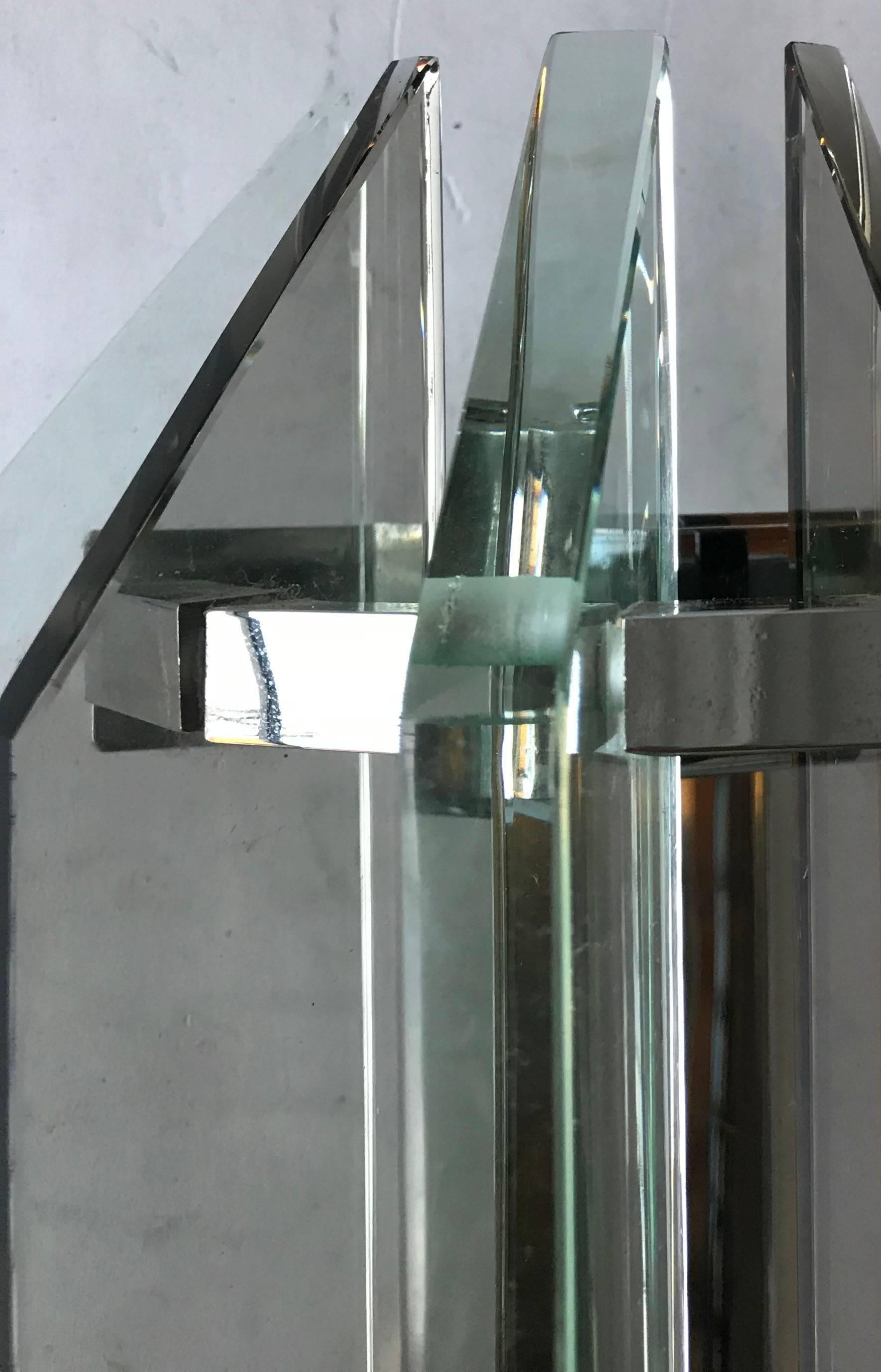 Mid-Century Modern Pair of Veca Glass Sconces