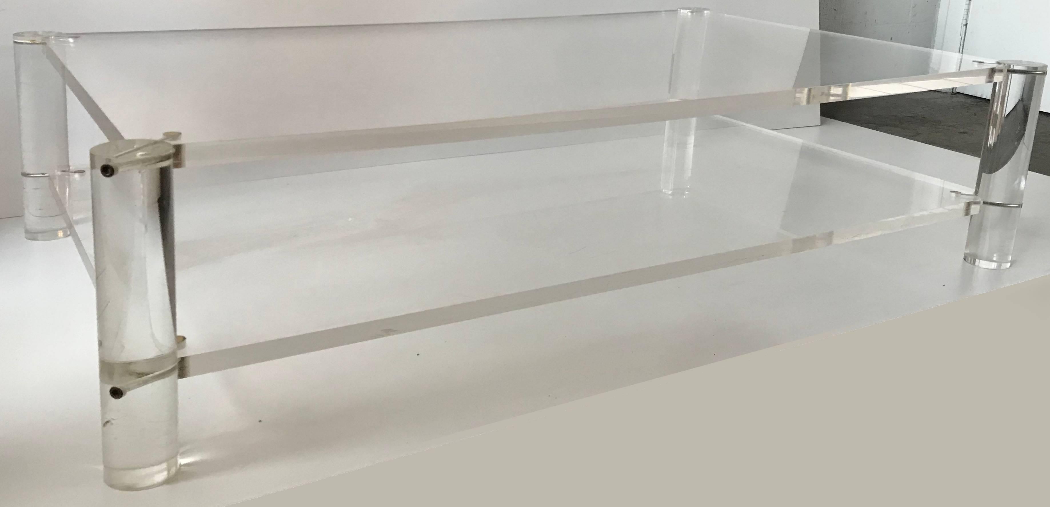 French Maison Jansen Two-Tier Lucite Coffee Table