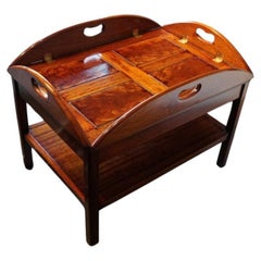 George VI mahogany butlers tray on stand