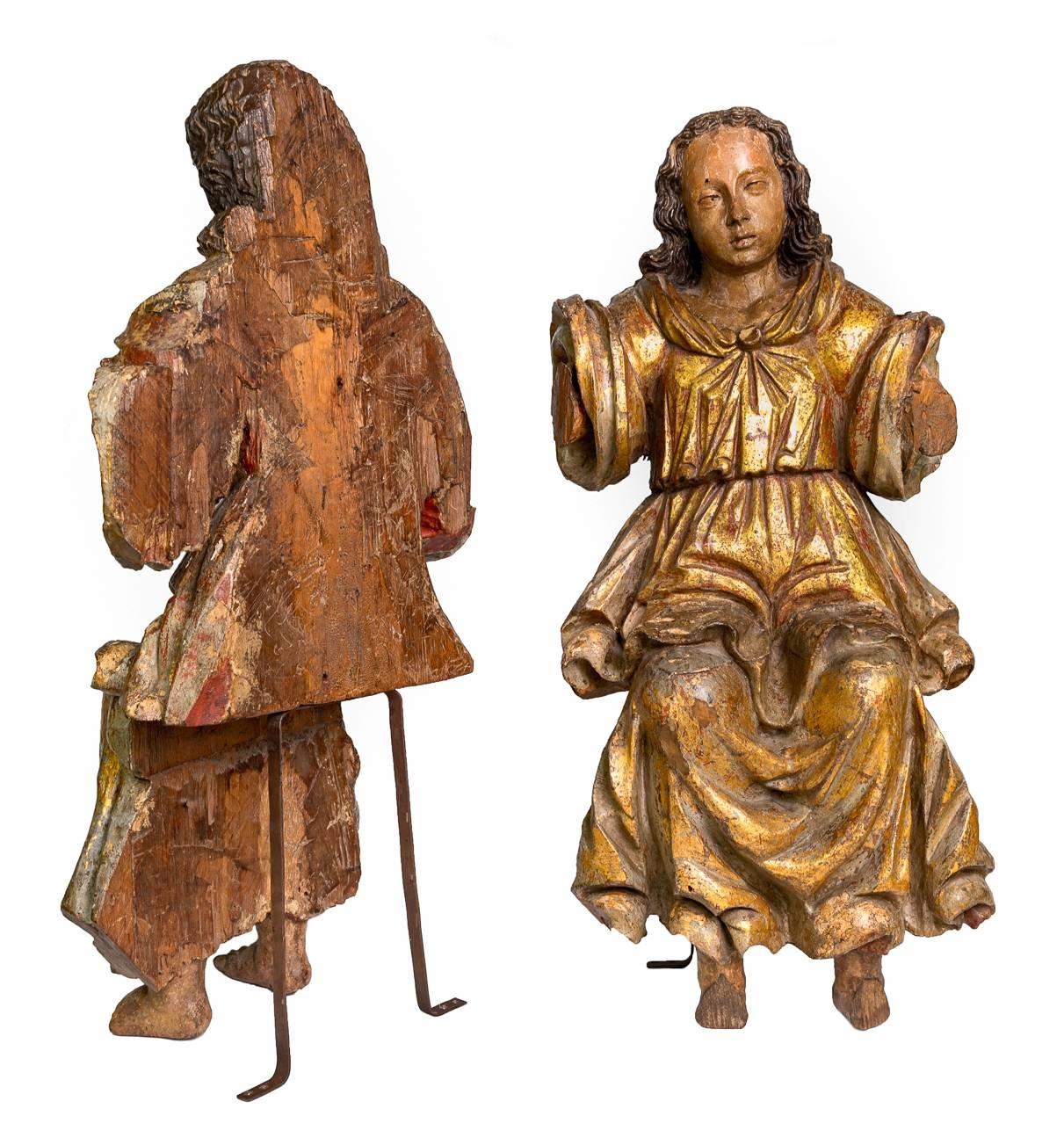 18th Century Pair of Angels In Good Condition For Sale In Nogales, AZ