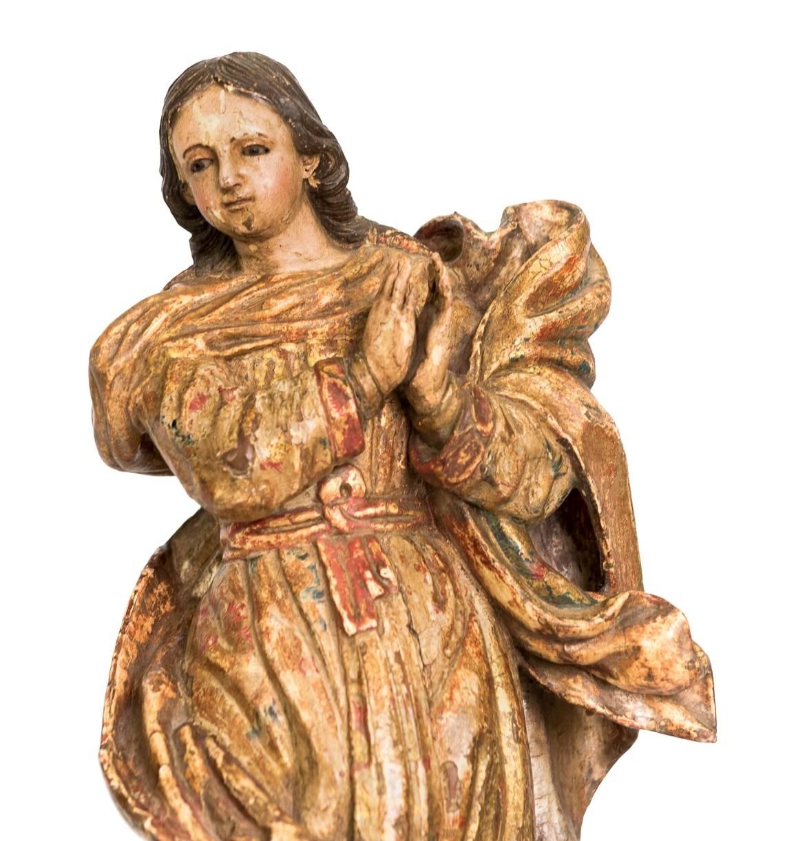 Gilt and polychromed statue of the virgin 