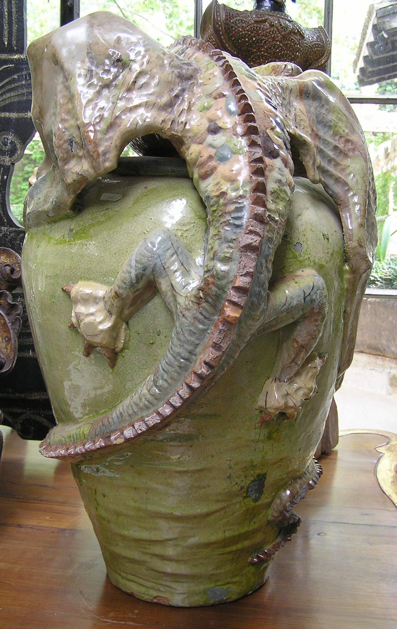 Hand-Crafted Mid-20th Century Tonalá Mexico Dragon Jars