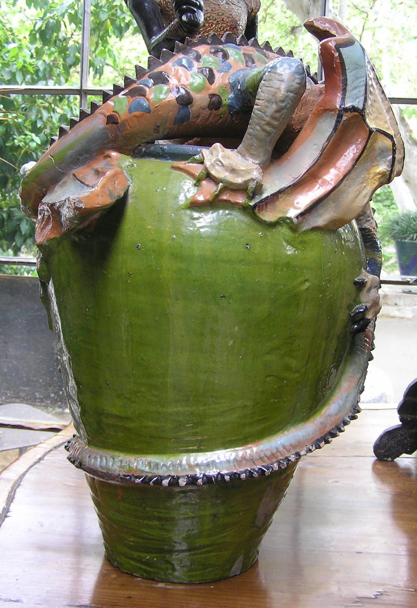 Terracotta Mid-20th Century Tonalá Mexico Dragon Jars