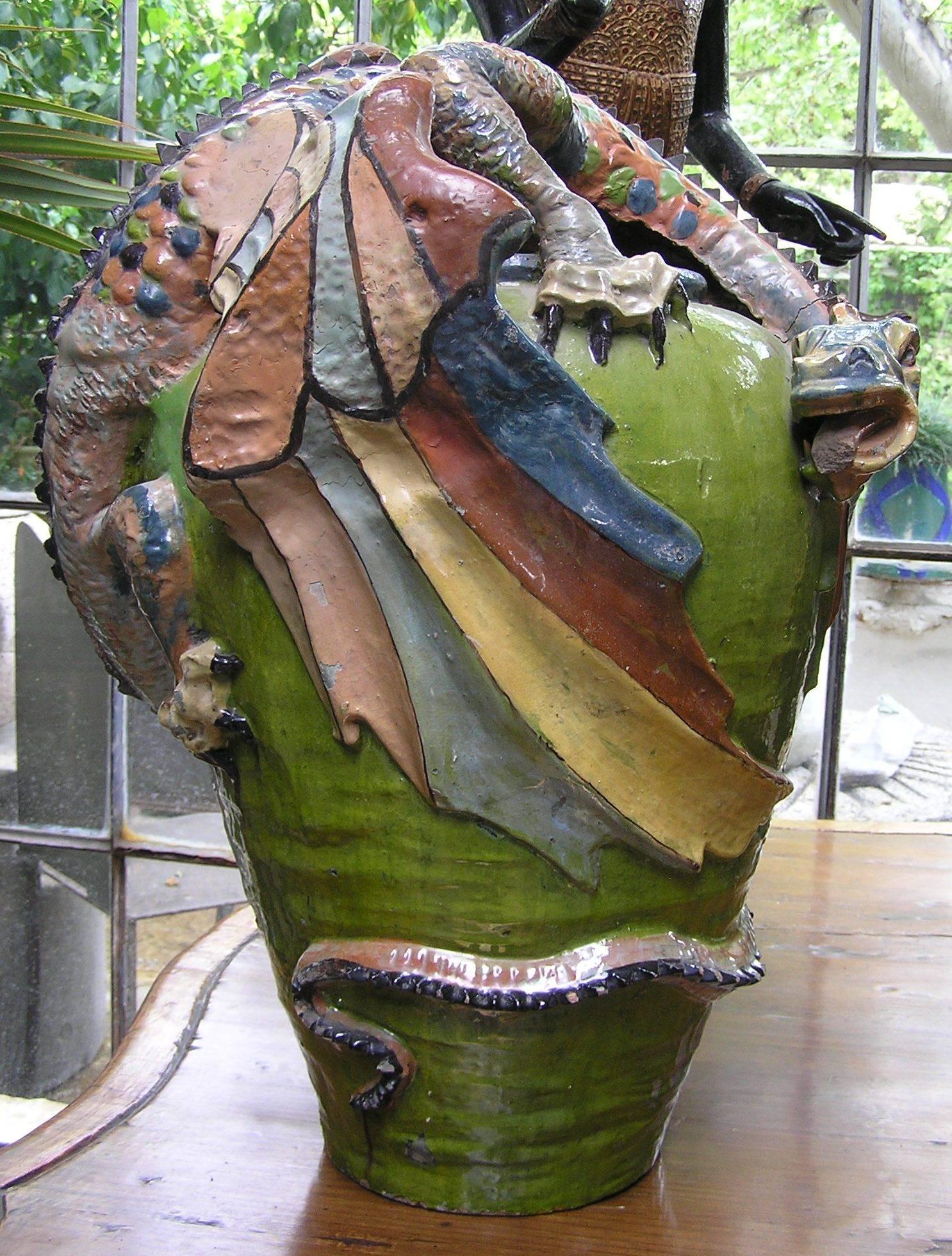Mid-20th Century Tonalá Mexico Dragon Jars 2