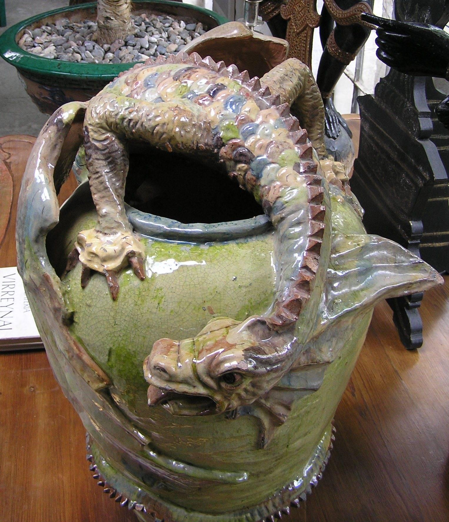 Mid-20th Century Tonalá Mexico Dragon Jars 3