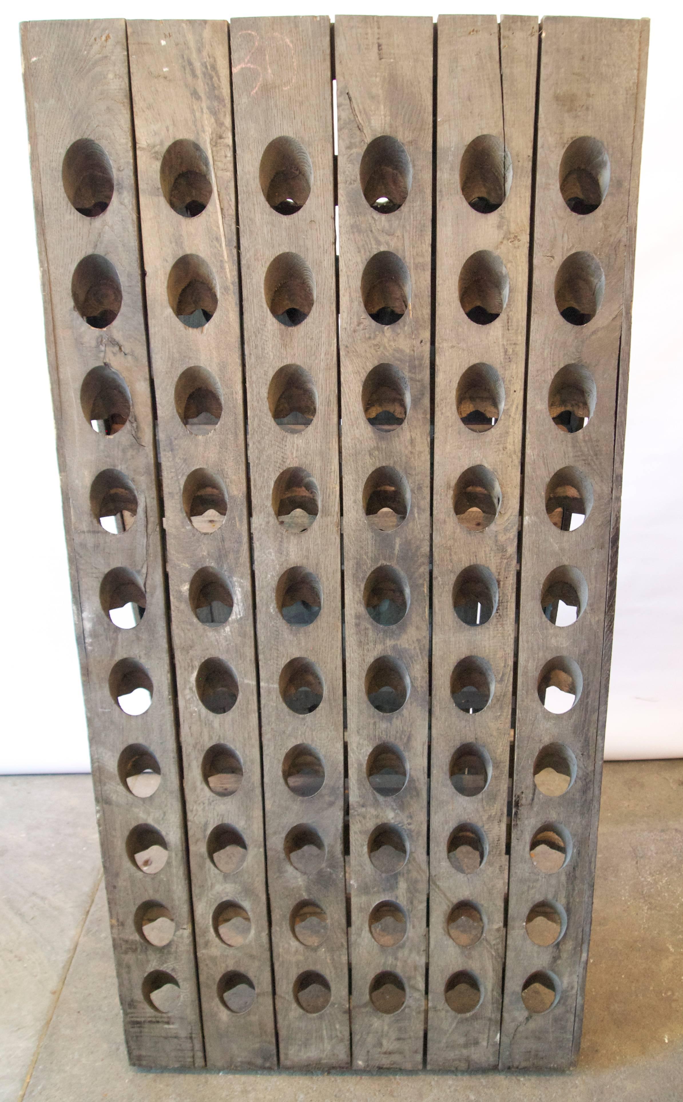 Patinated French Champagne Oak Riddling Rack