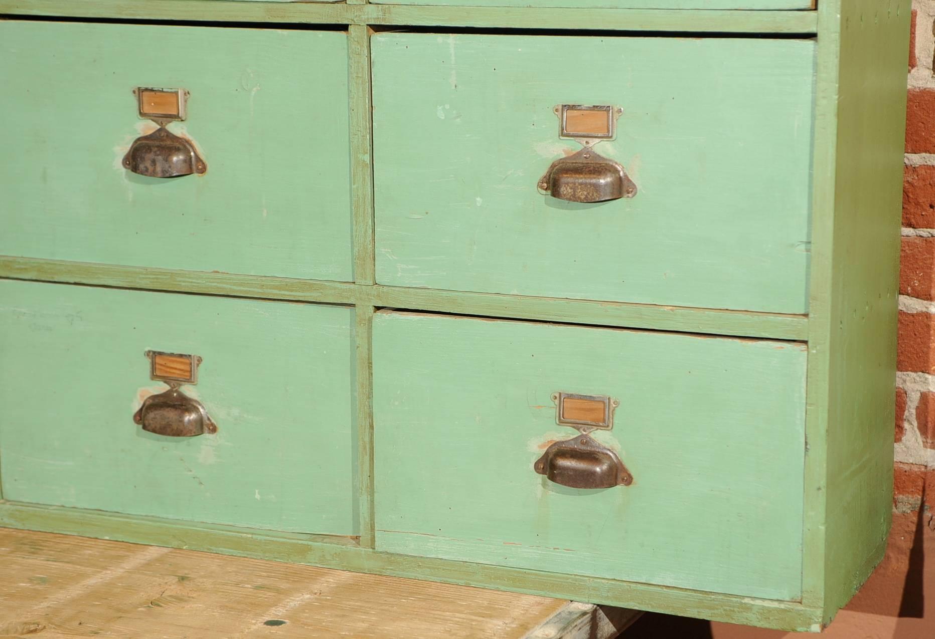 French Industrial 20-Drawer Mercantile Cabinet In Good Condition In San Francisco, CA